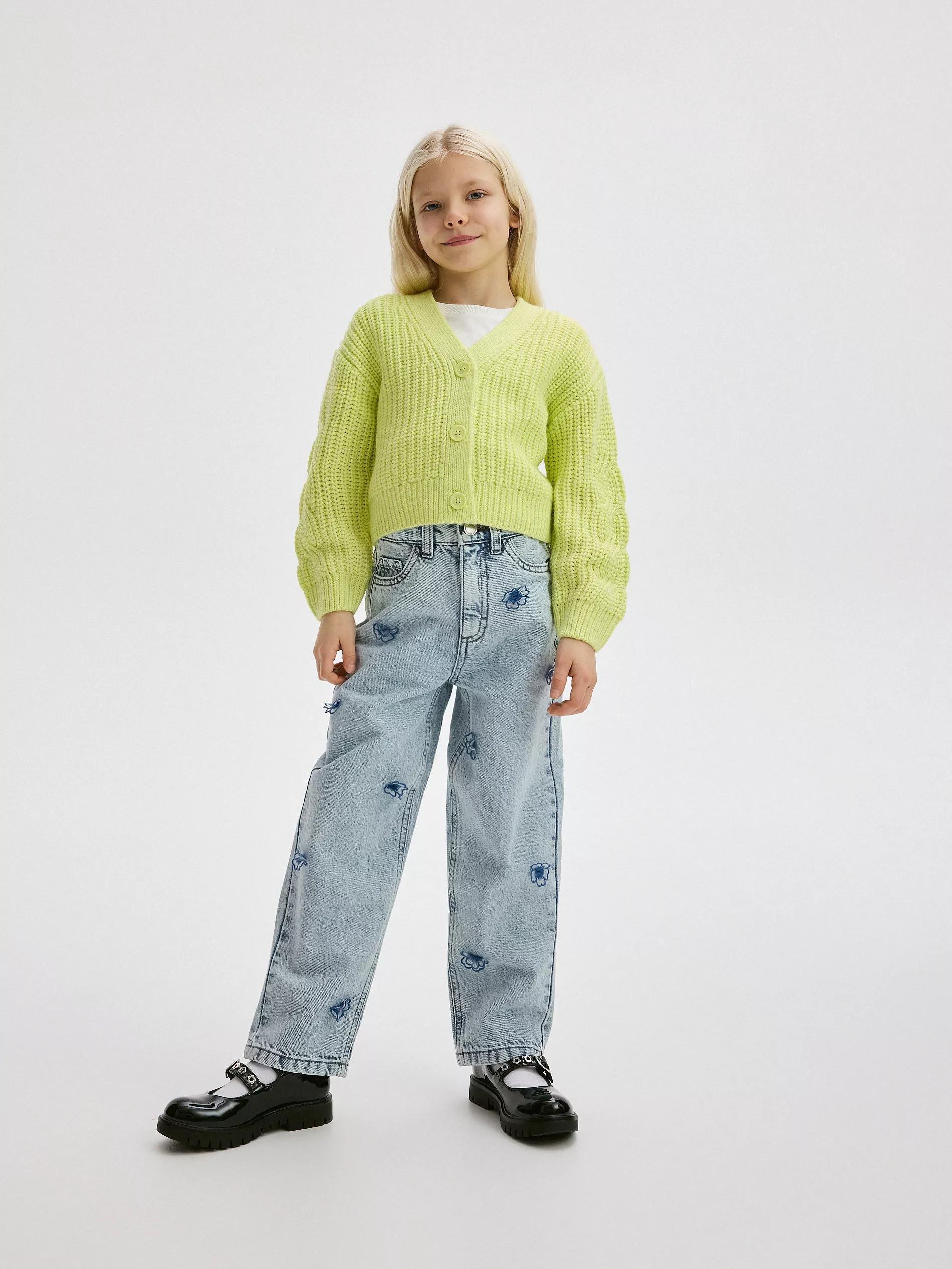 Green Cardigan With Buttons At The Front, , large image number 1
