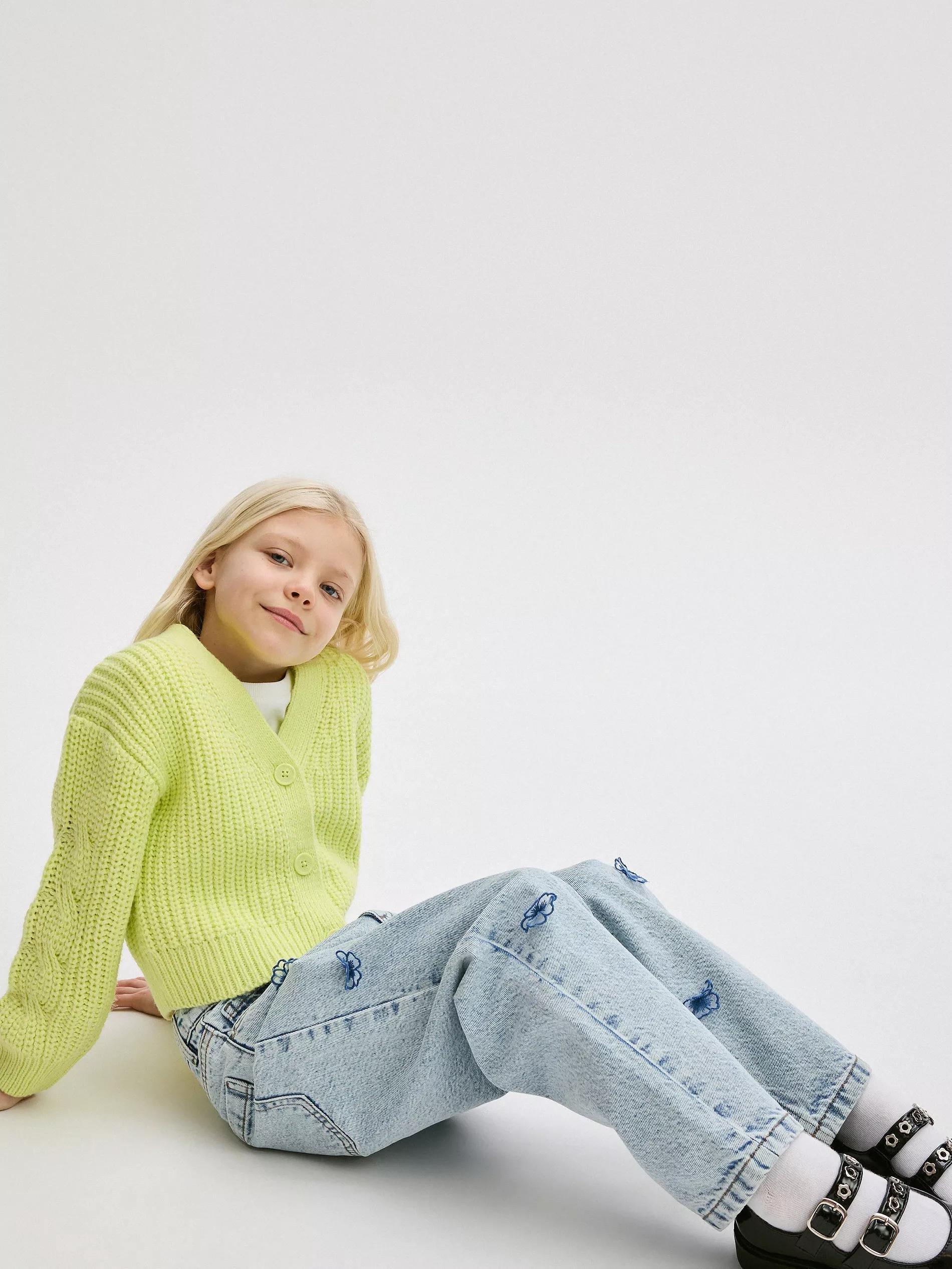 Green Cardigan With Buttons At The Front, , large image number 3