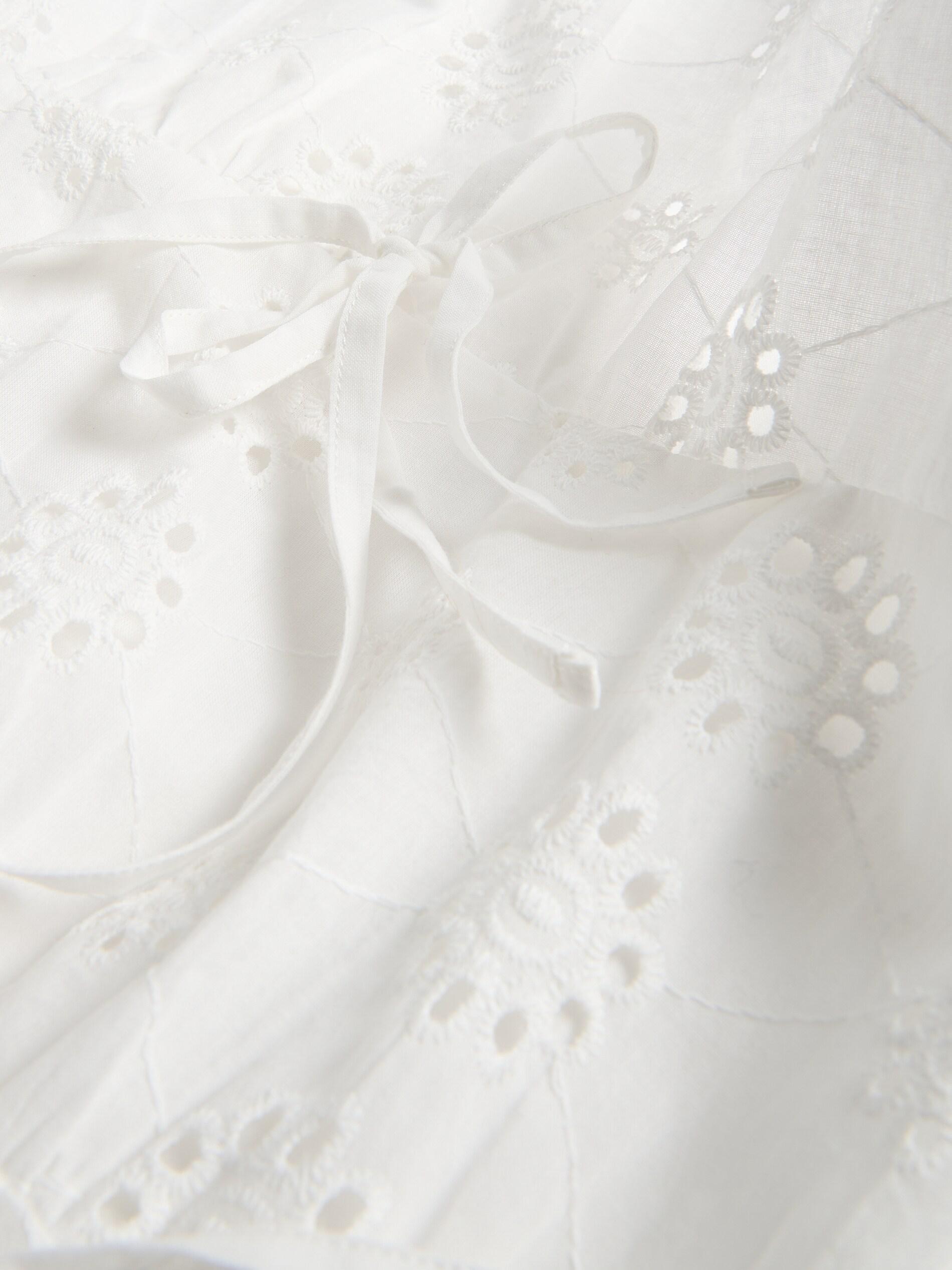 White Beach Cover-Up With Openwork Pattern, White, large image number 5