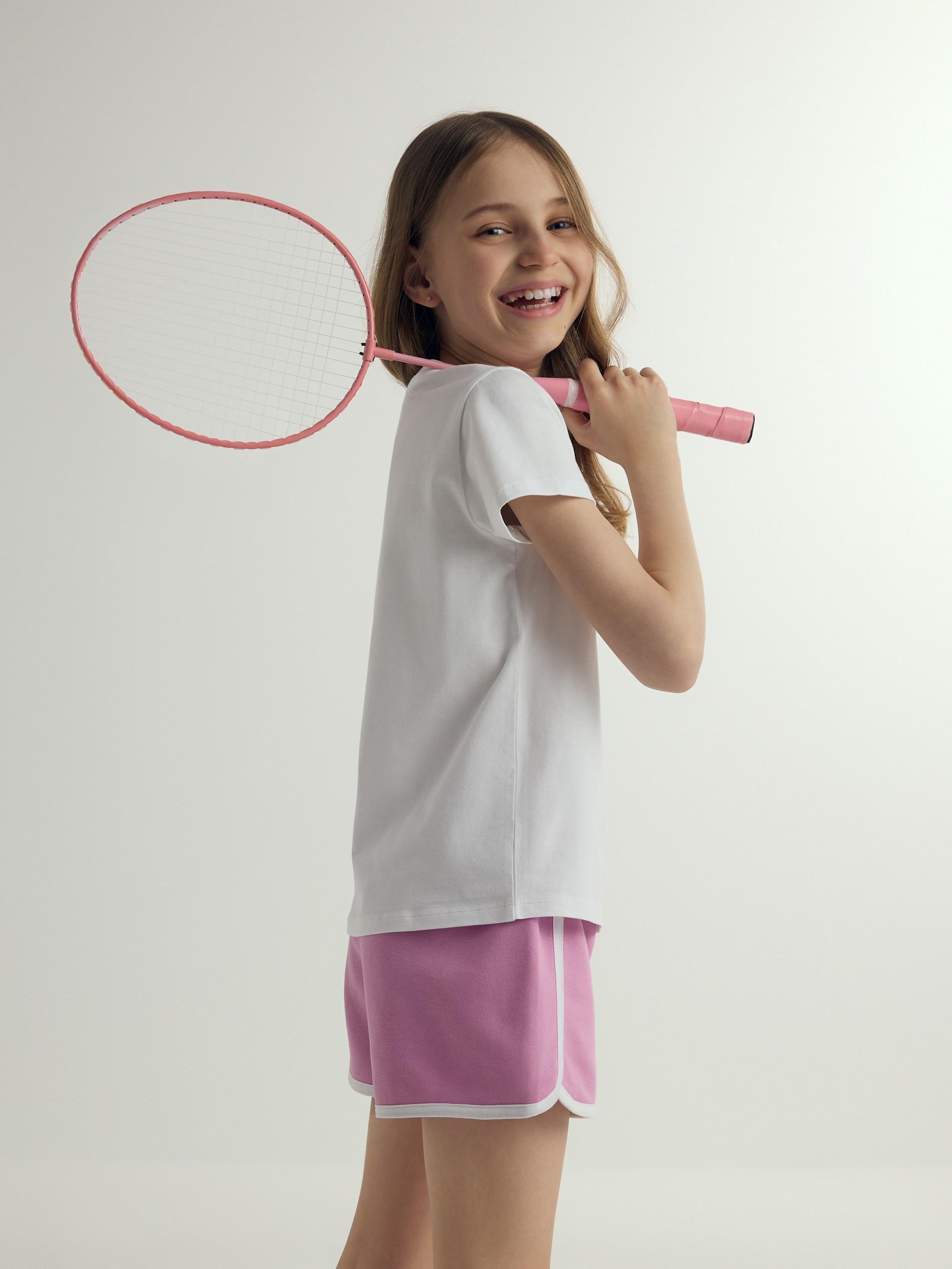 Pink Side-Striped Sweat Shorts, Pink, large image number 2