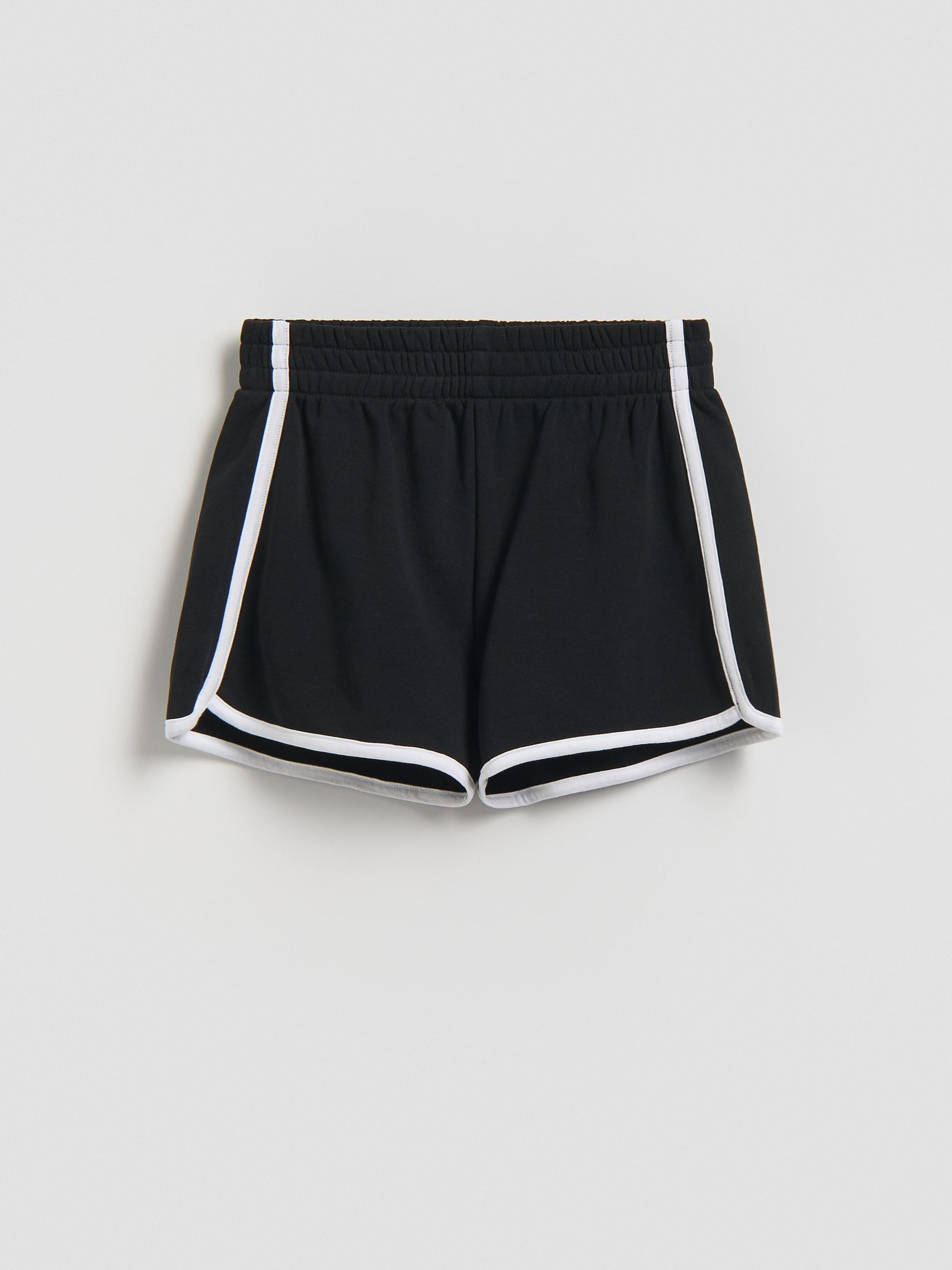 Black Side-Striped Sweat Shorts, Black, large image number 0