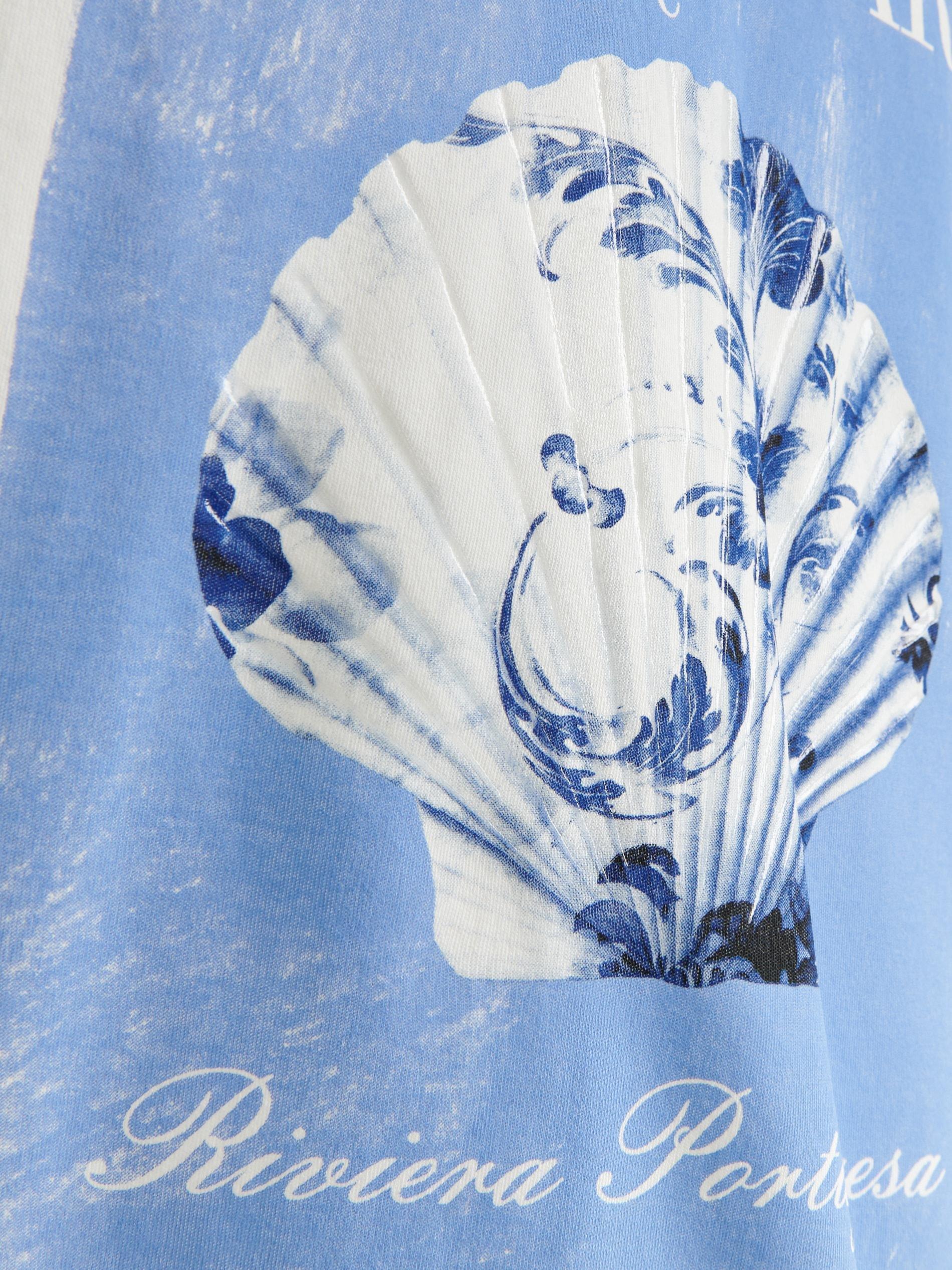 White Cotton T-Shirt With Print, White, large image number 1