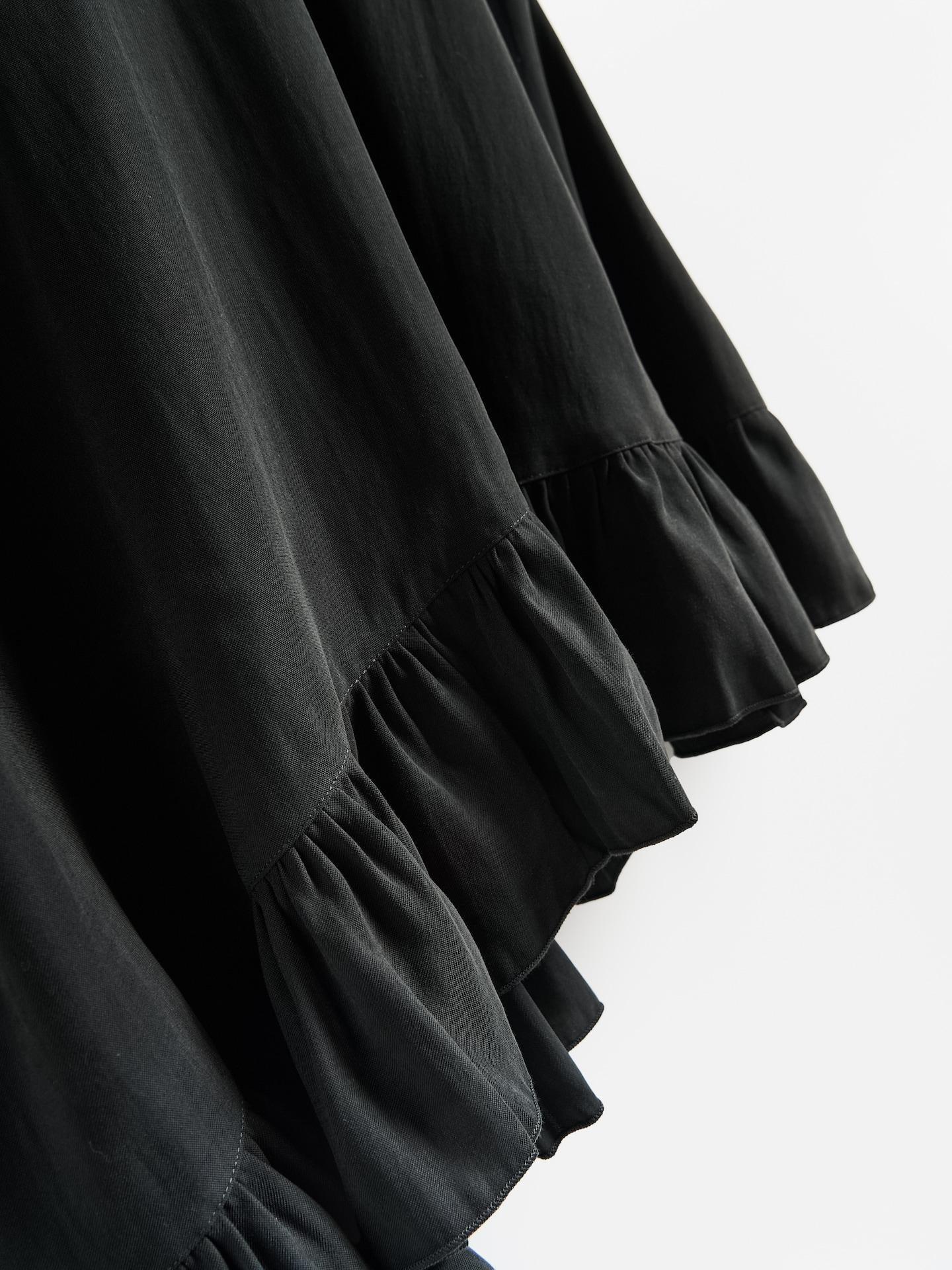 Black Asymmetric Top With Ruffle, Black, large image number 5