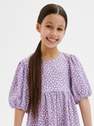 Reserved - Purple Floral White Dress, Kids Girls