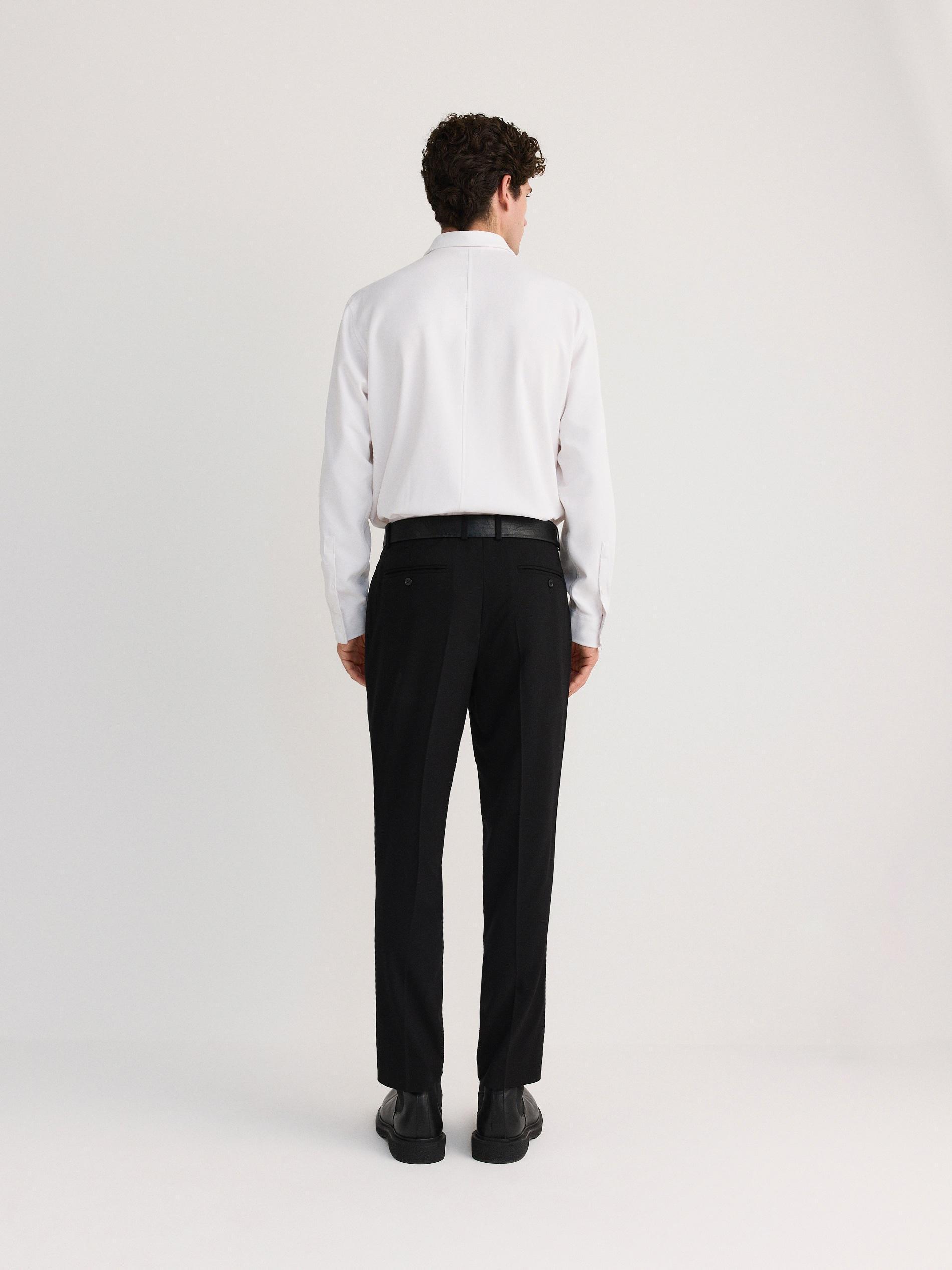 Black Slim Striped Chinos, , large image number 3