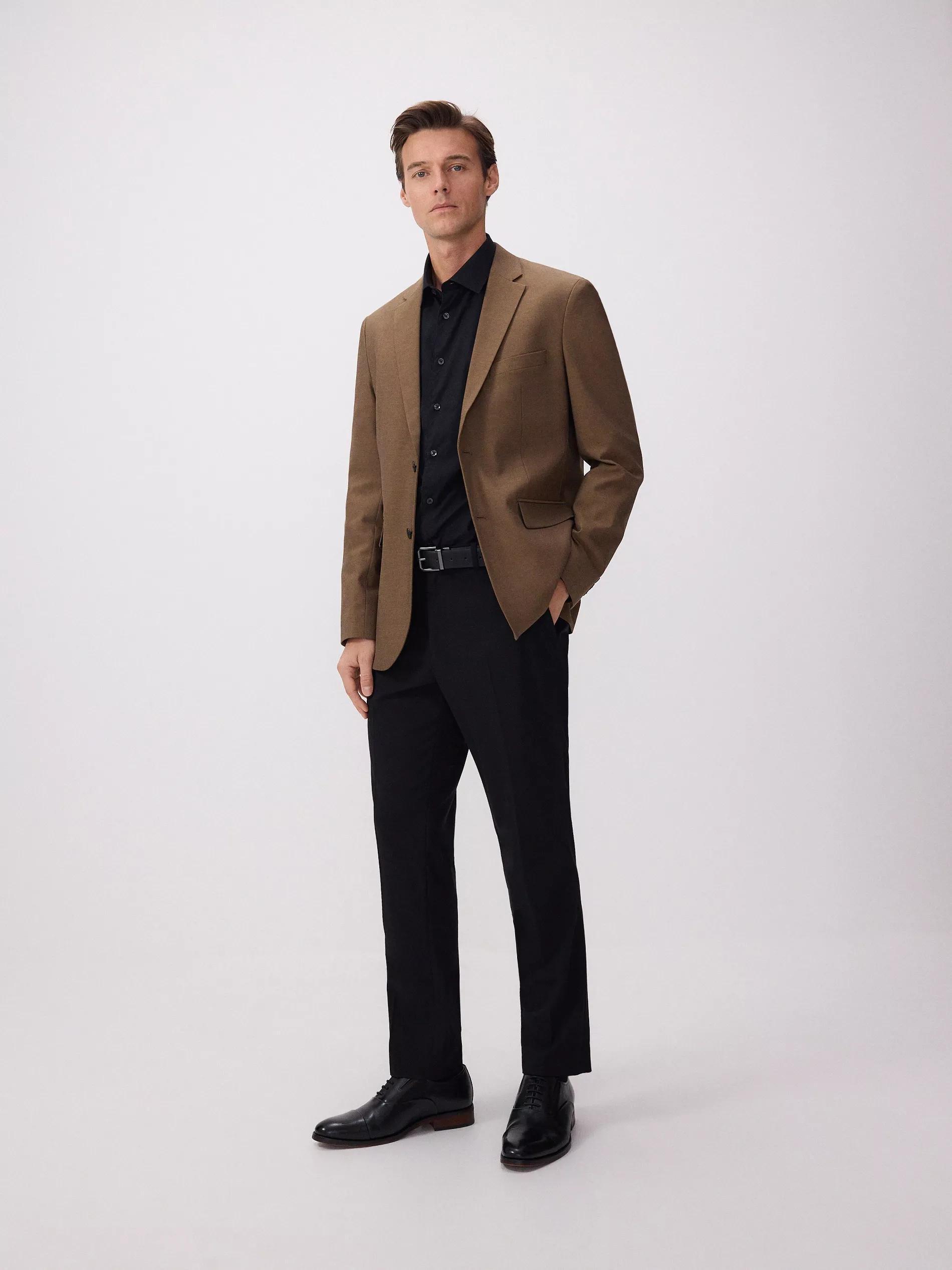 Black Slim Striped Chinos, , large image number 6