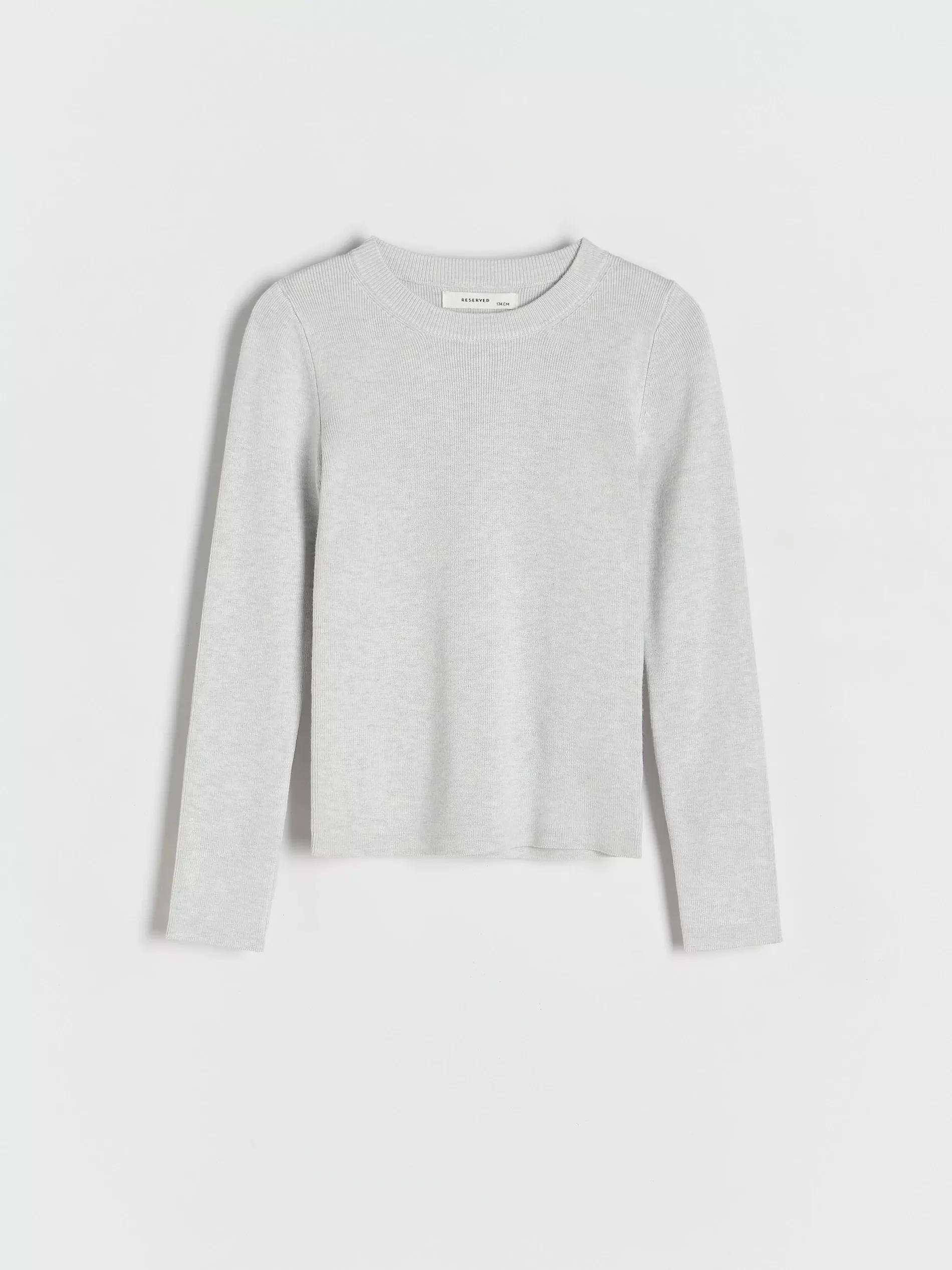 Grey Sweater With High Viscose Content, , large image number 0