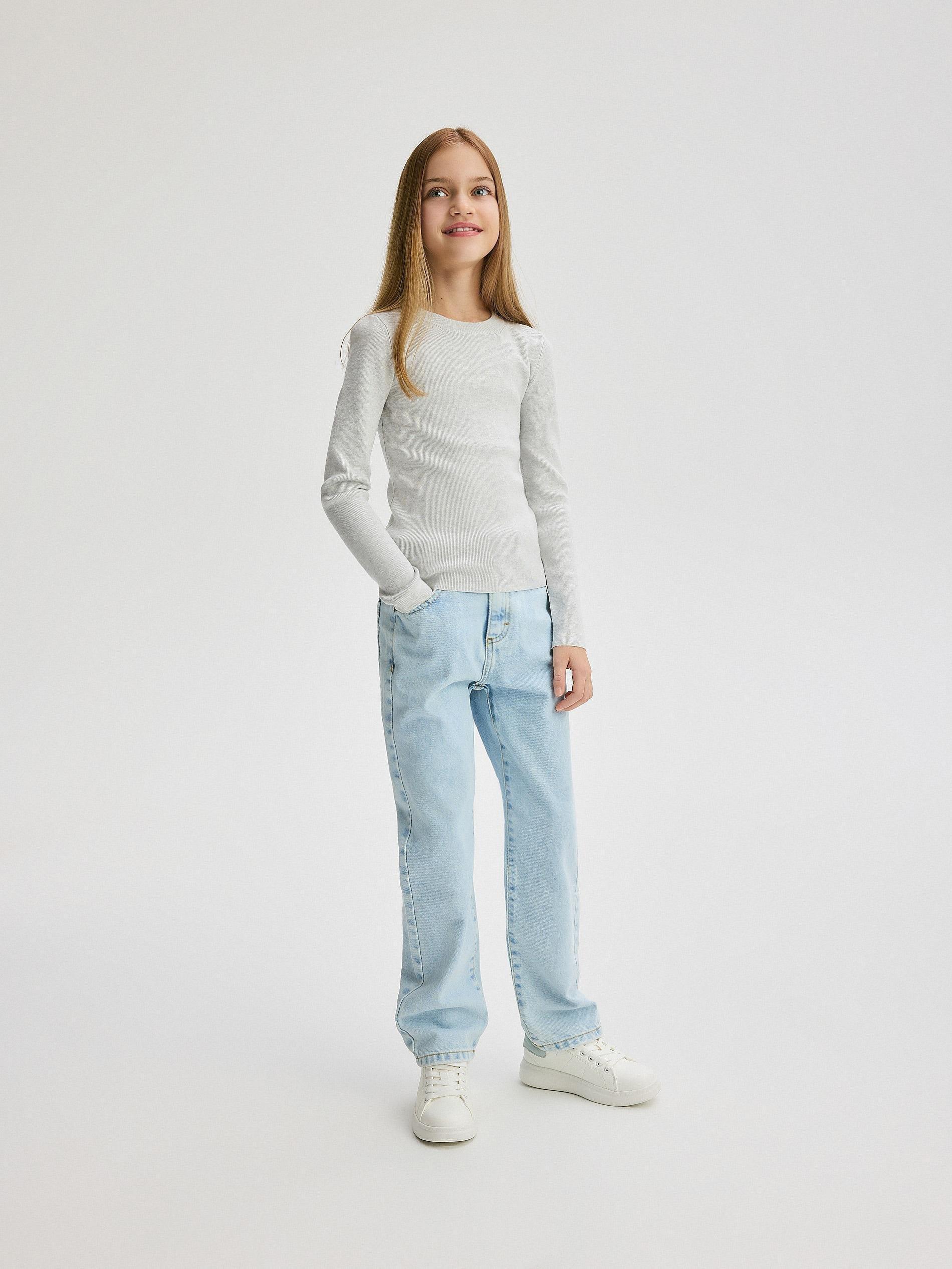 Grey Sweater With High Viscose Content, , large image number 4