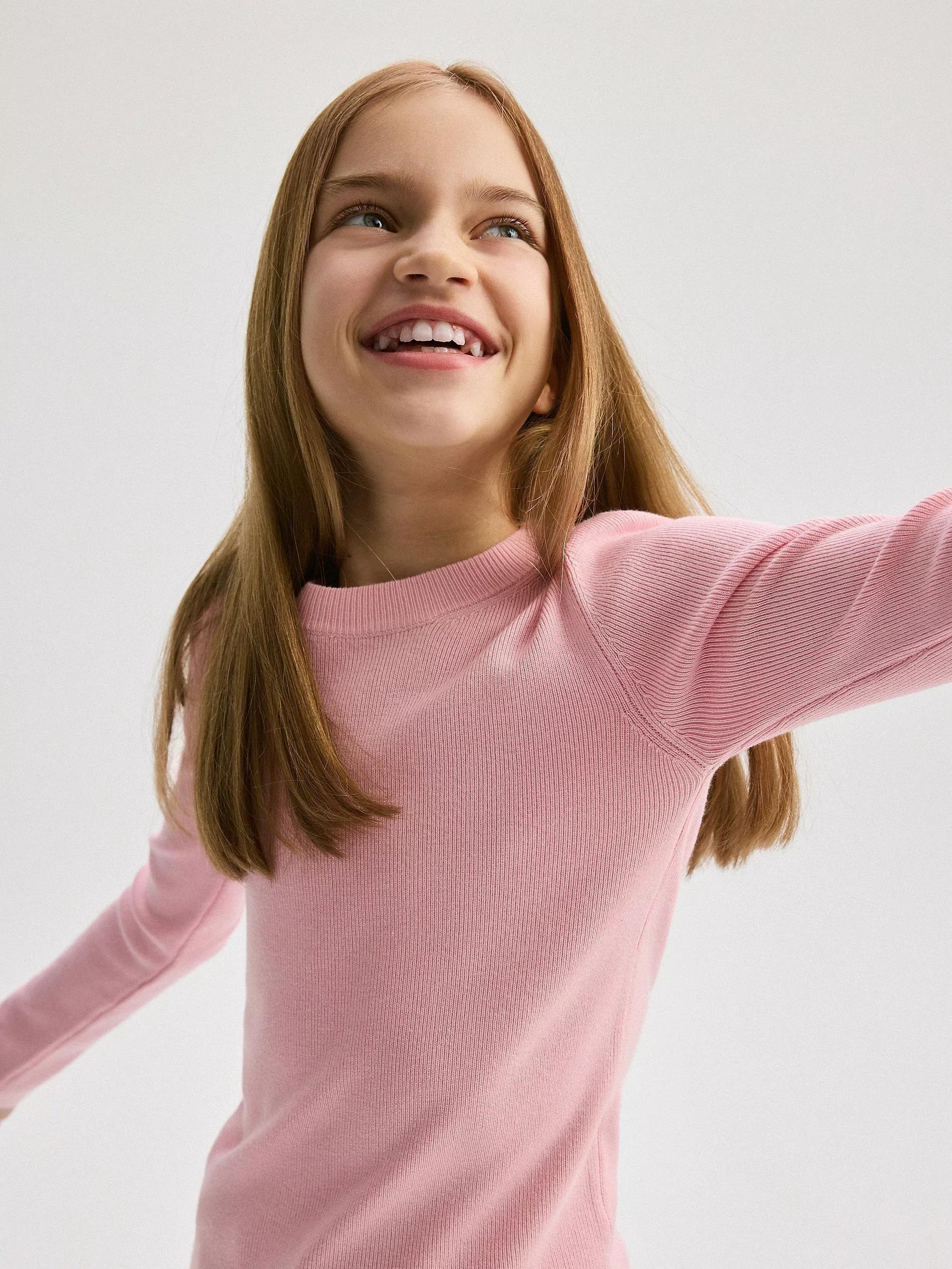 Pink Sweater Regular Regular, Kids Girls, , large image number 3