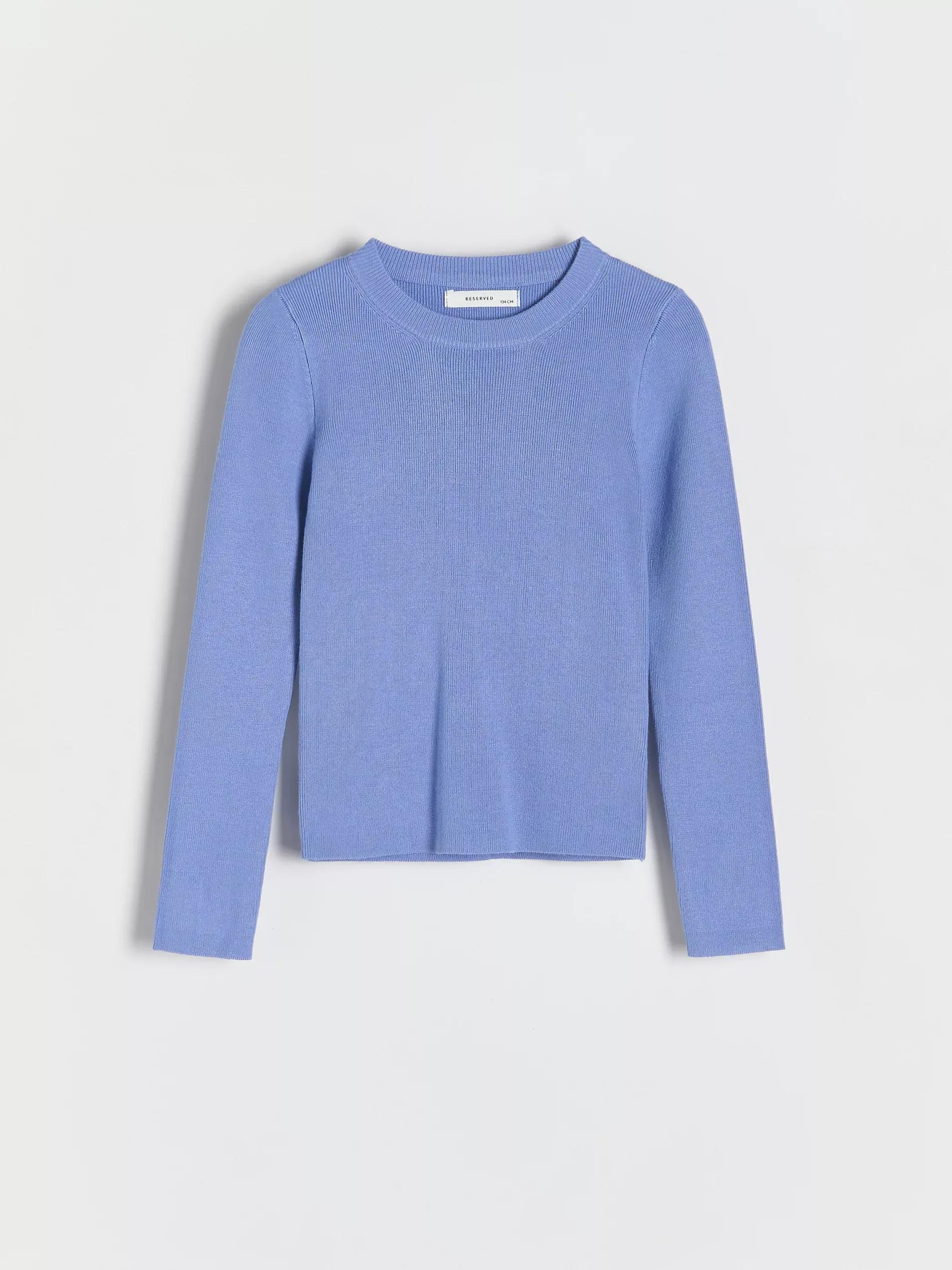 Blue Sweater Knitted Regular, Kids Girls, Blue, large image number 3