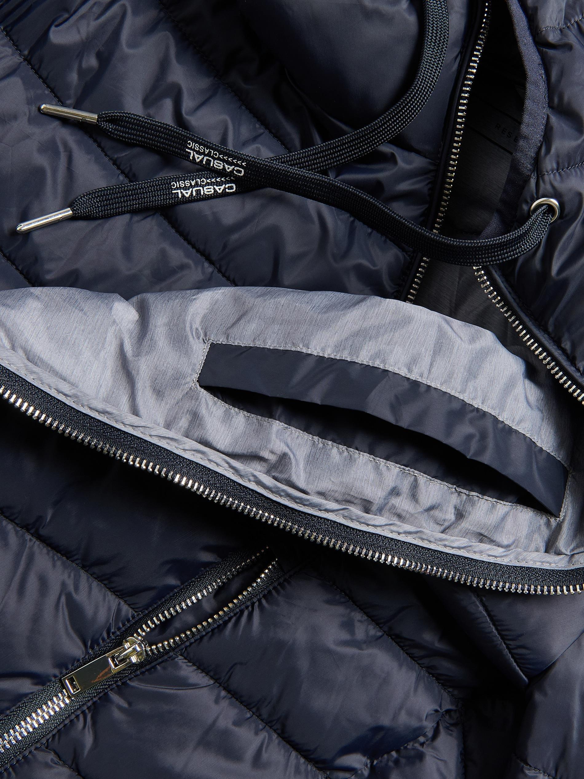 Navy Quilted Jacket With Hood, Navy, large image number 4