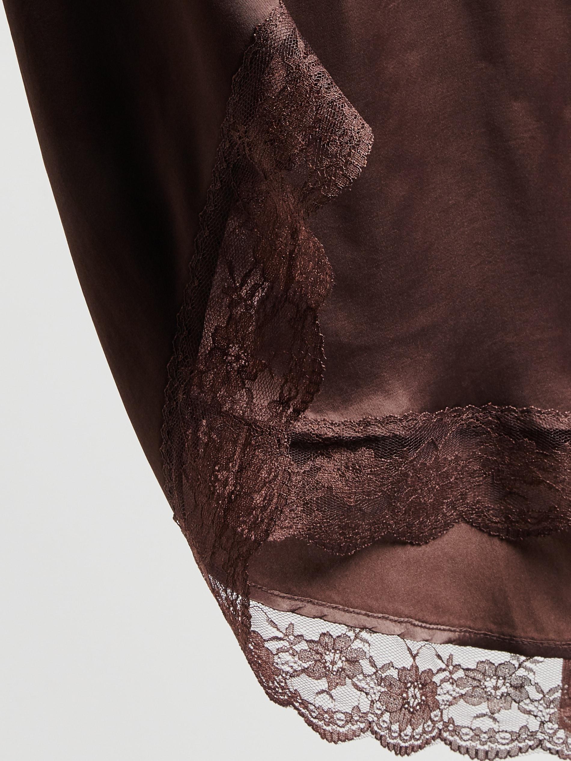 Brown Asymmetric Hem Skirt, Brown, large image number 7