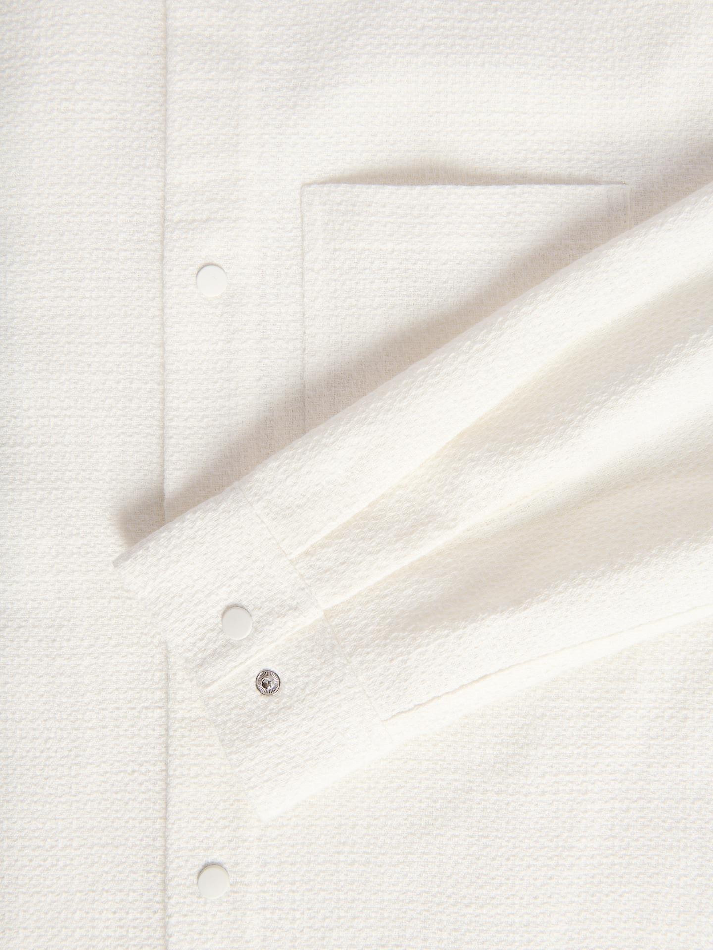 Cream Comfort Fit Structural Fabric Shirt, Ivory, large image number 5