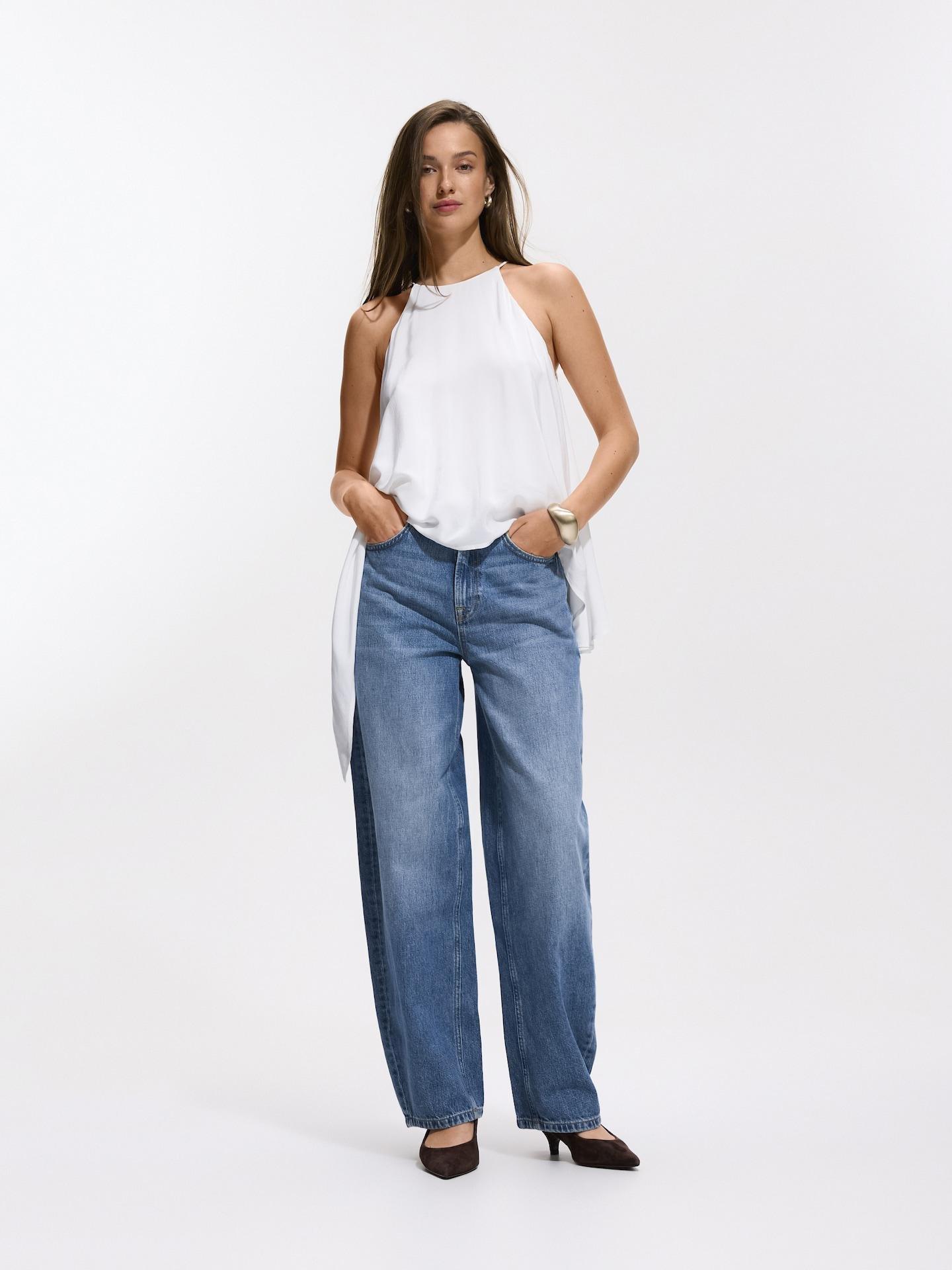 Cream Viscose Rich Top, Ivory, large image number 0