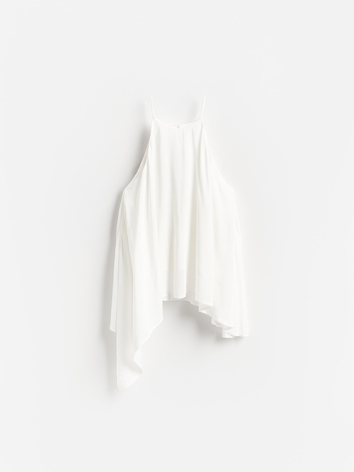 Cream Viscose Rich Top, Ivory, large image number 4