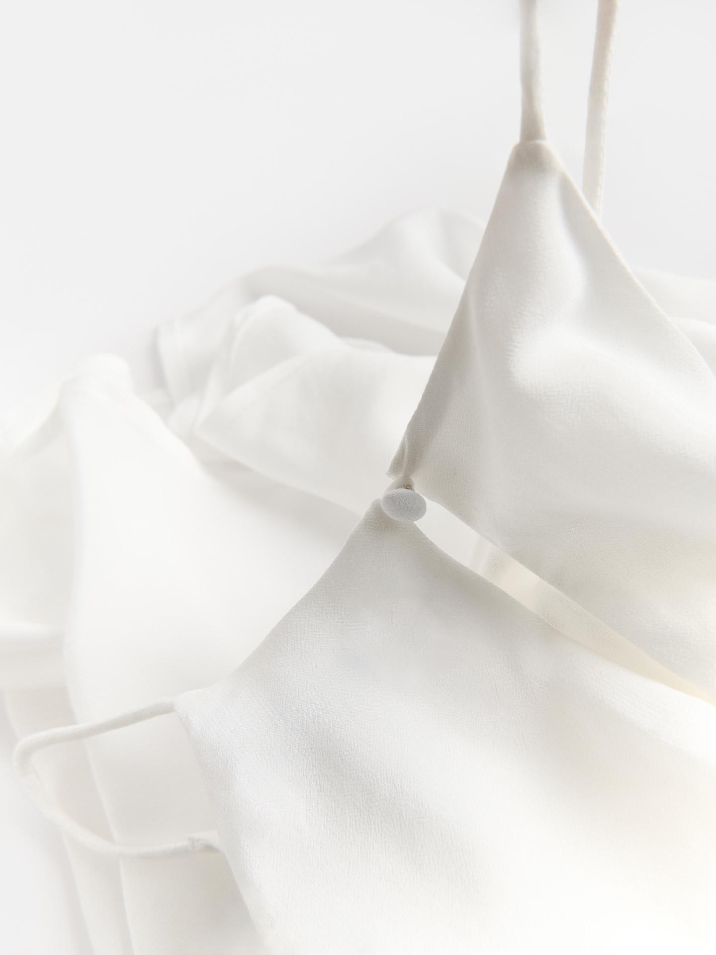 Cream Viscose Rich Top, Ivory, large image number 5