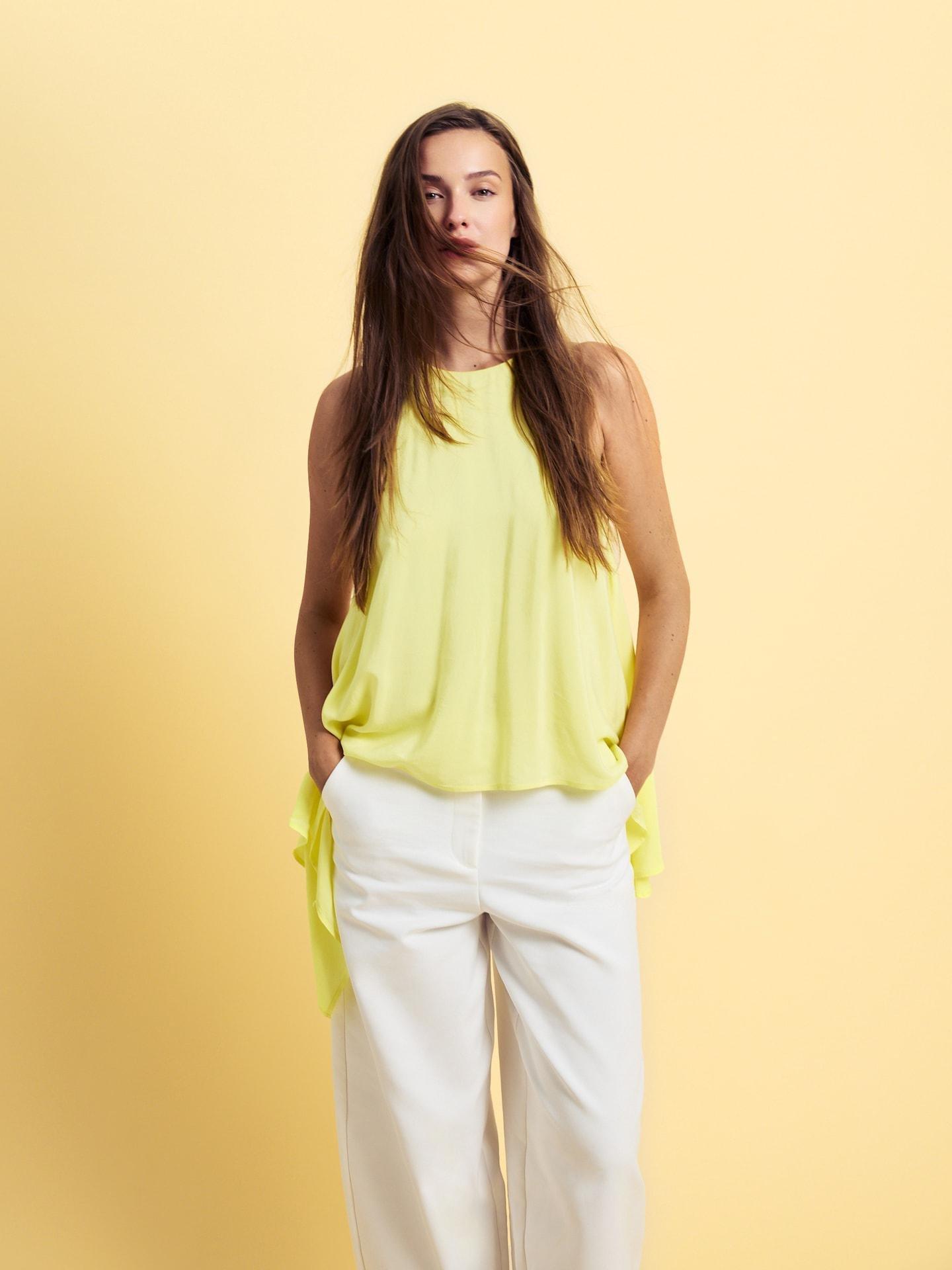 Yellow Viscose Rich Top, Yellow, large image number 5