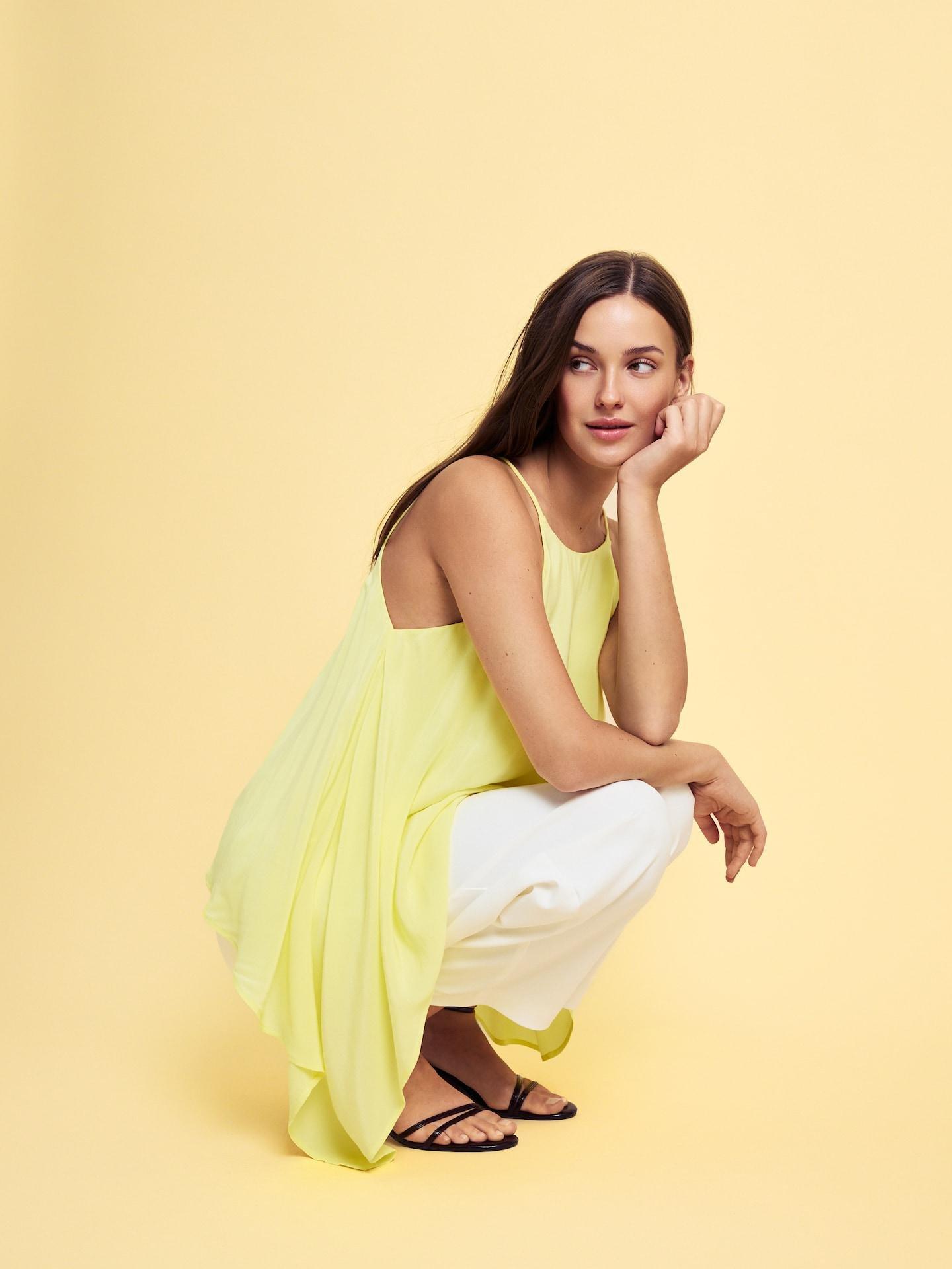 Yellow Viscose Rich Top, Yellow, large image number 6