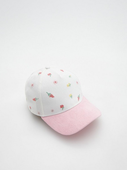 Reserved - Cream Peaked Cap, Kids Girl