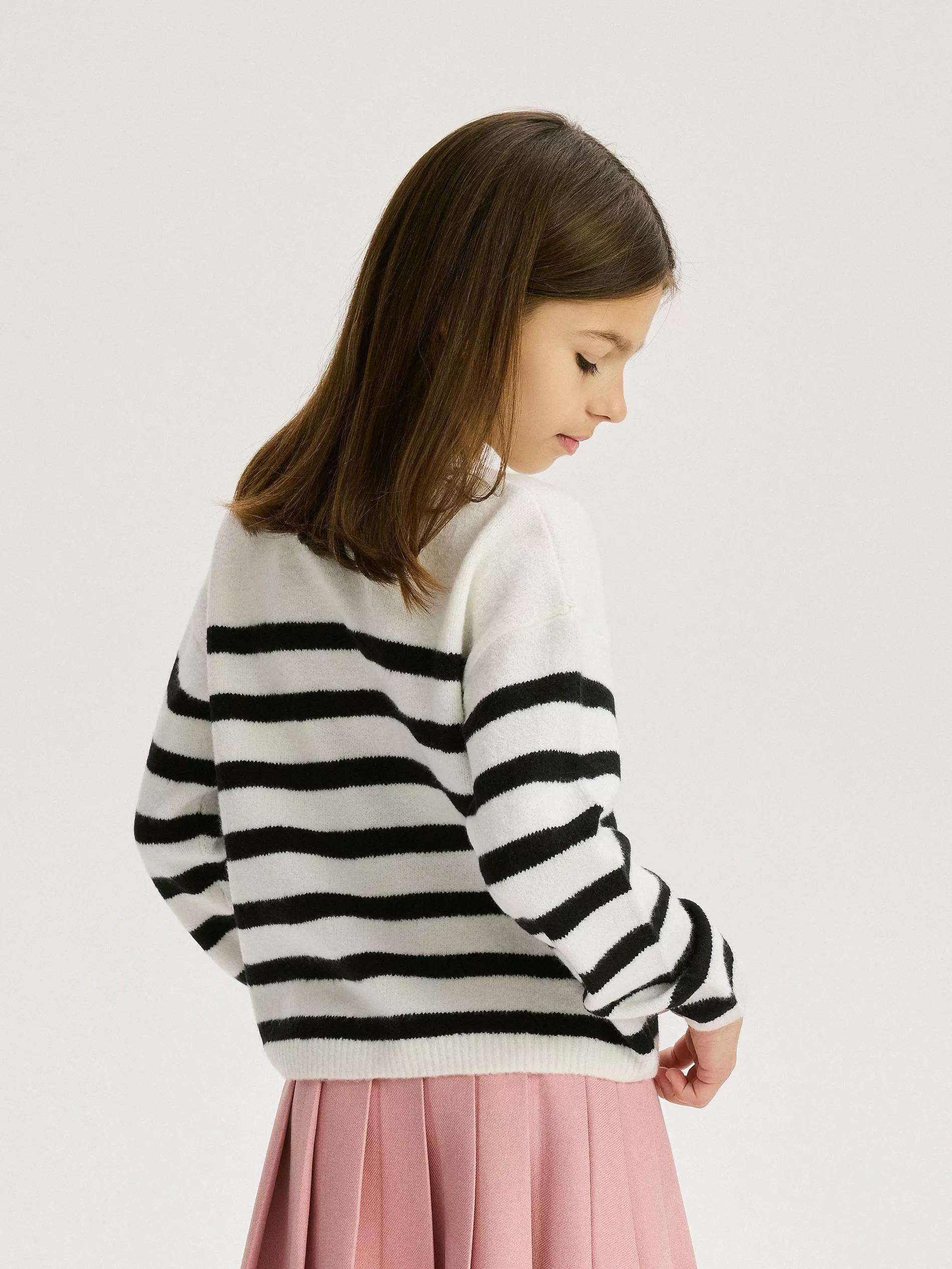 Multicolour Striped Sweaters Regular, Kids Girls, , large image number 3