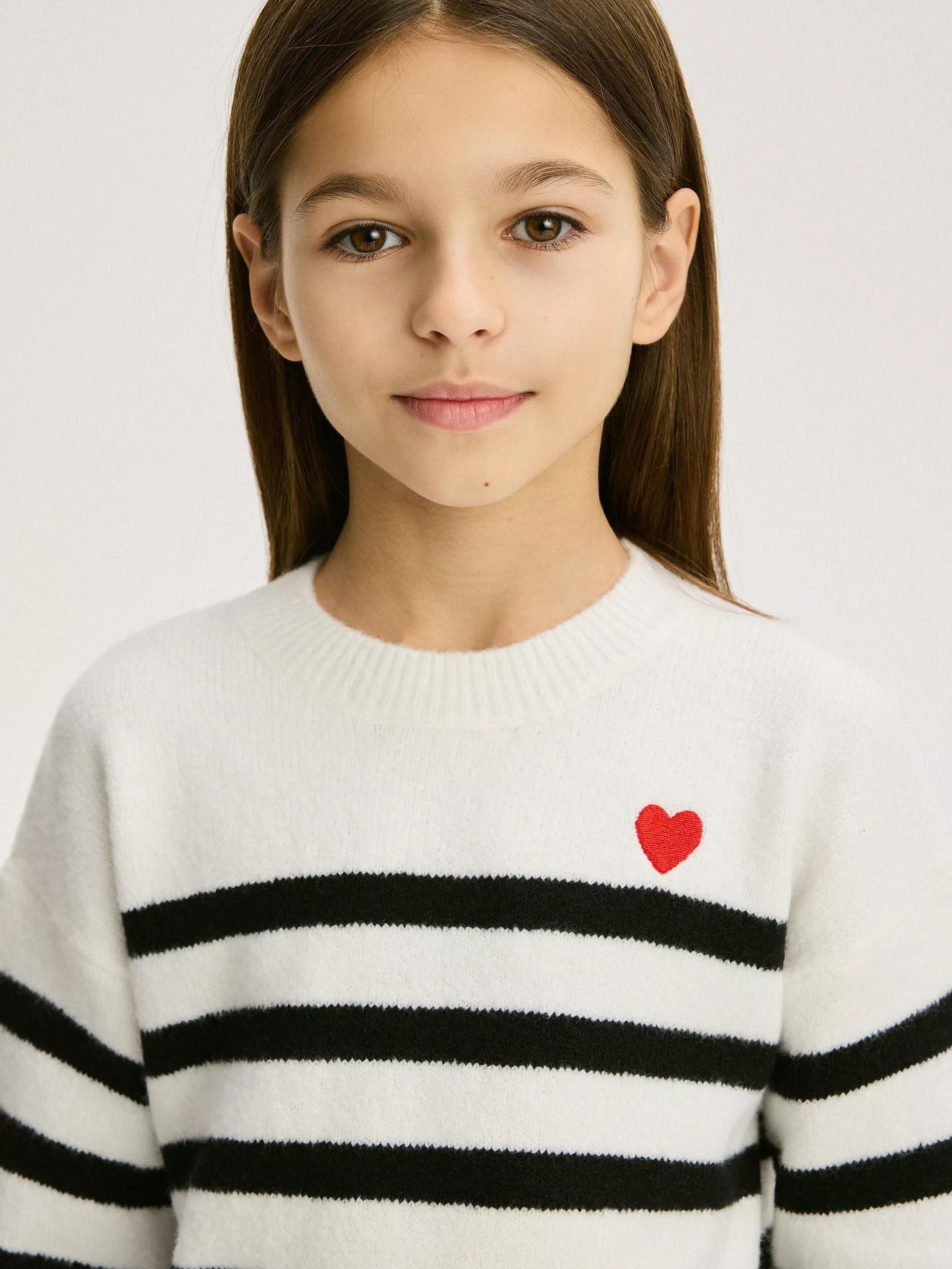 Multicolour Striped Sweaters Regular, Kids Girls, , large image number 7