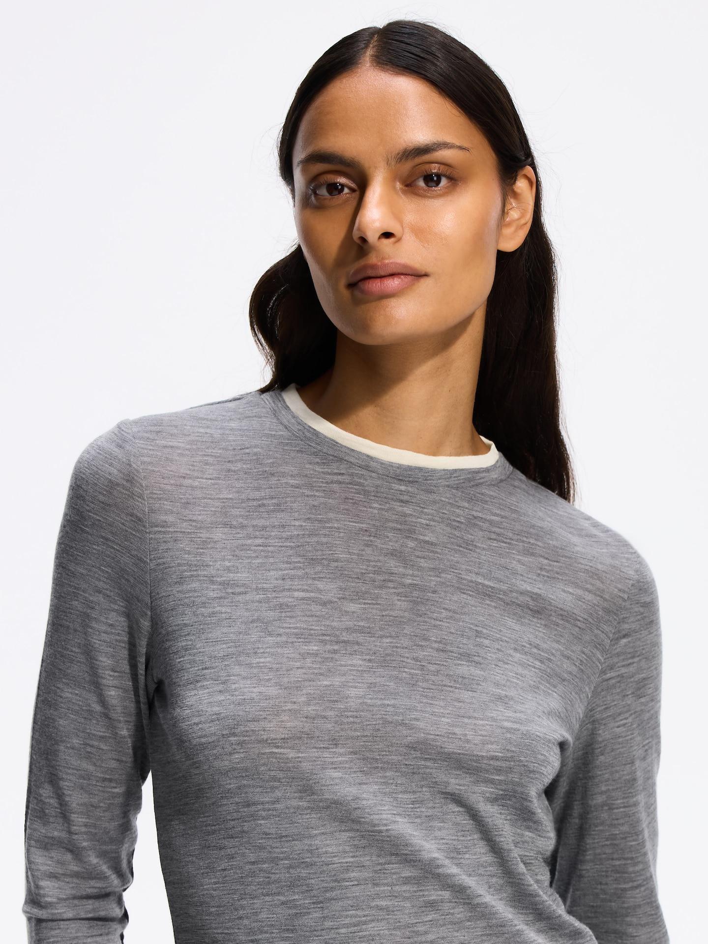 Grey Wool Blouse, Grey, medium