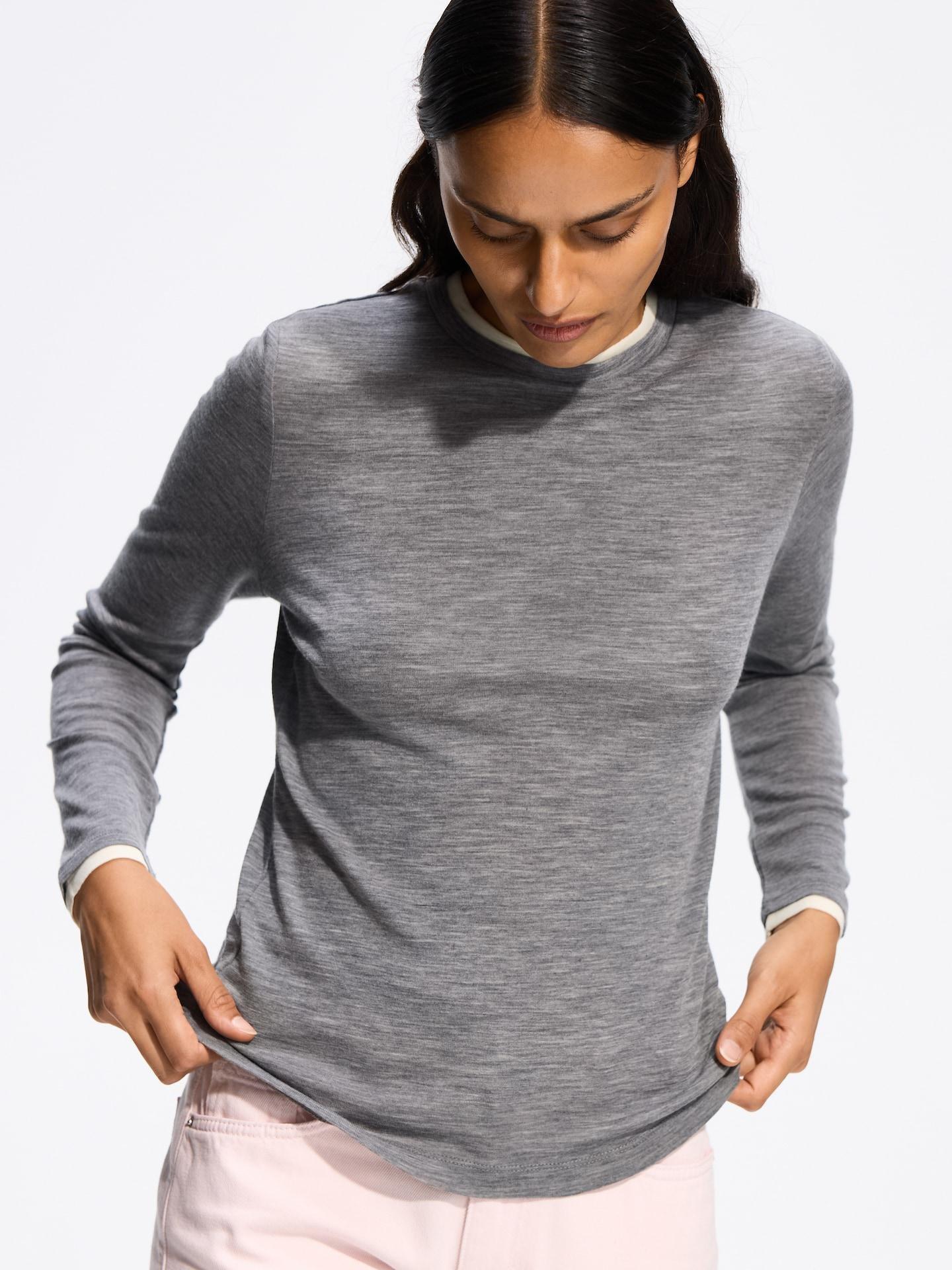 Grey Wool Blouse, Grey, large image number 1