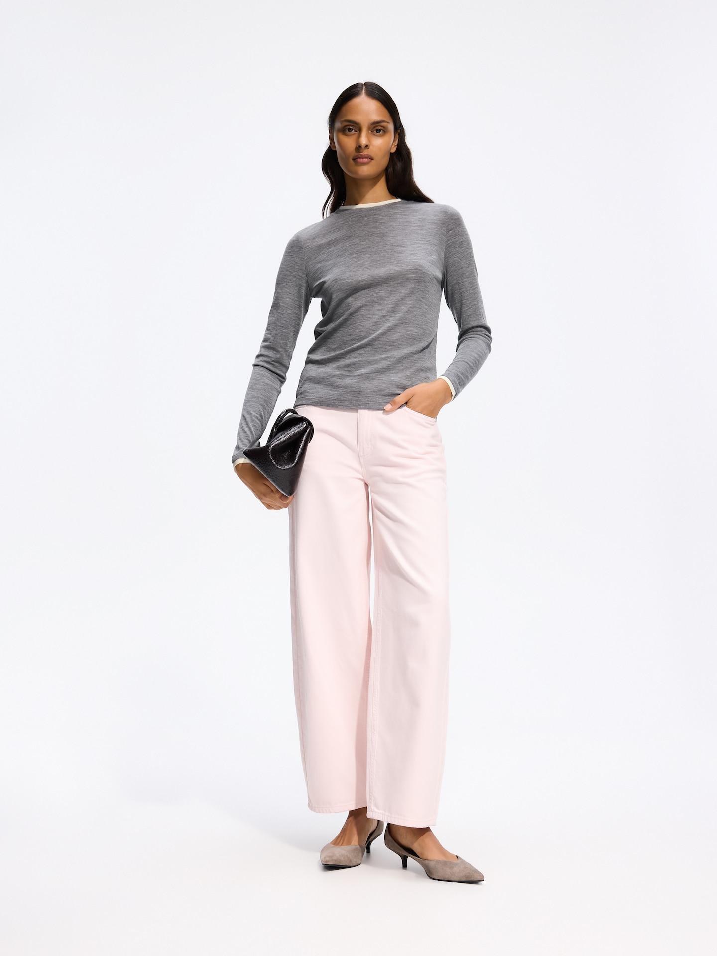 Grey Wool Blouse, Grey, large image number 2
