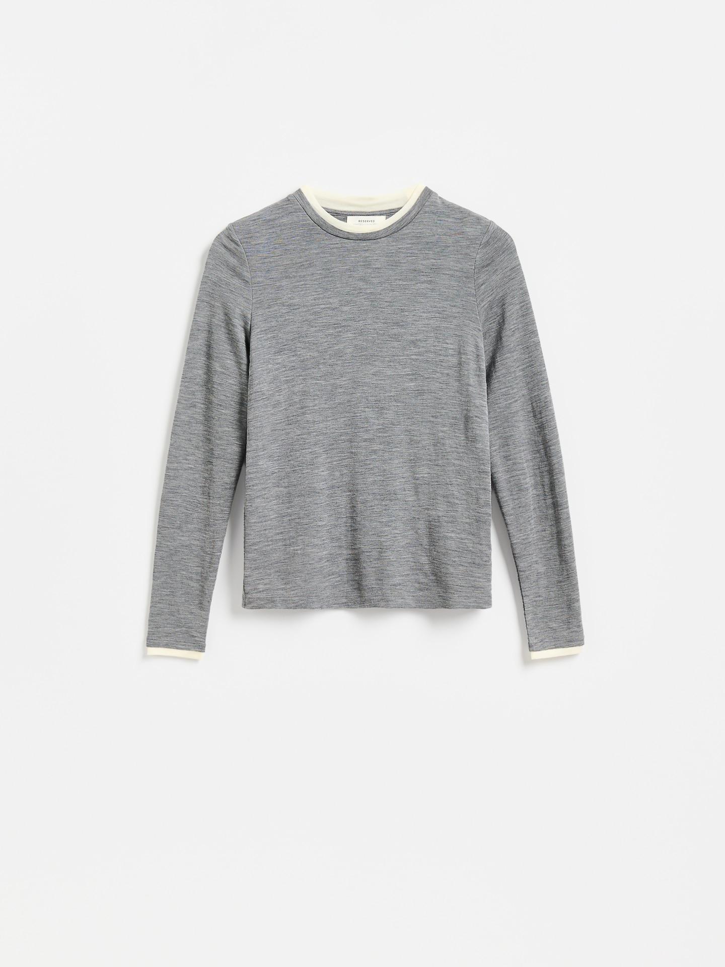 Grey Wool Blouse, Grey, large image number 3