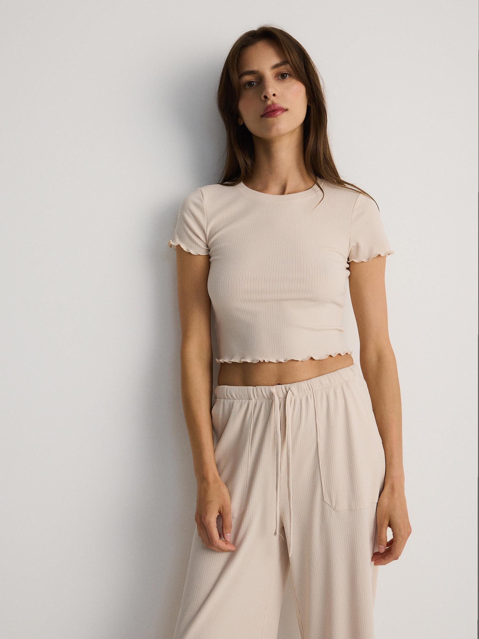 Beige Elastic Waist Sweatpants, , large image number 2