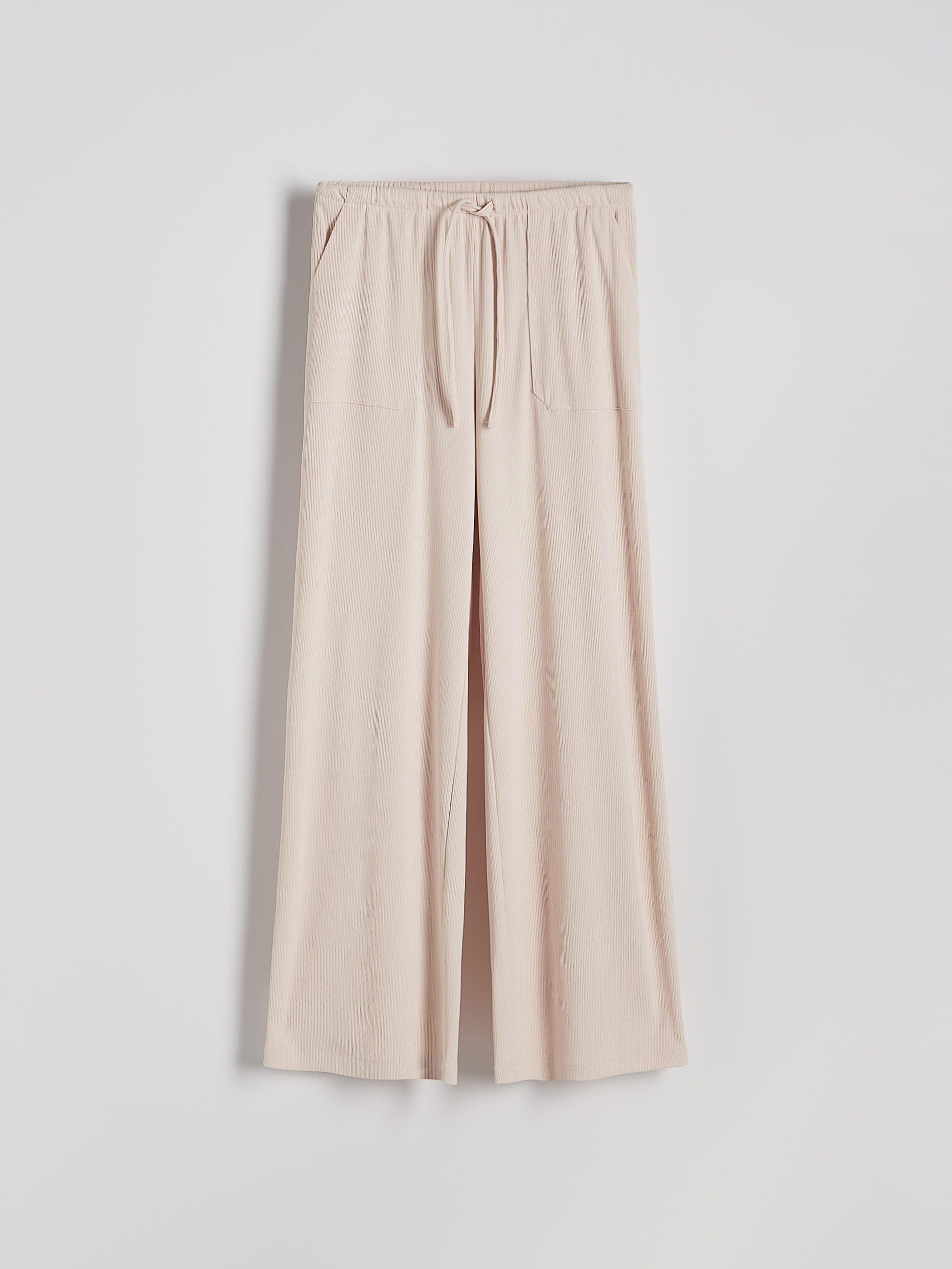 Beige Elastic Waist Sweatpants, , large image number 4