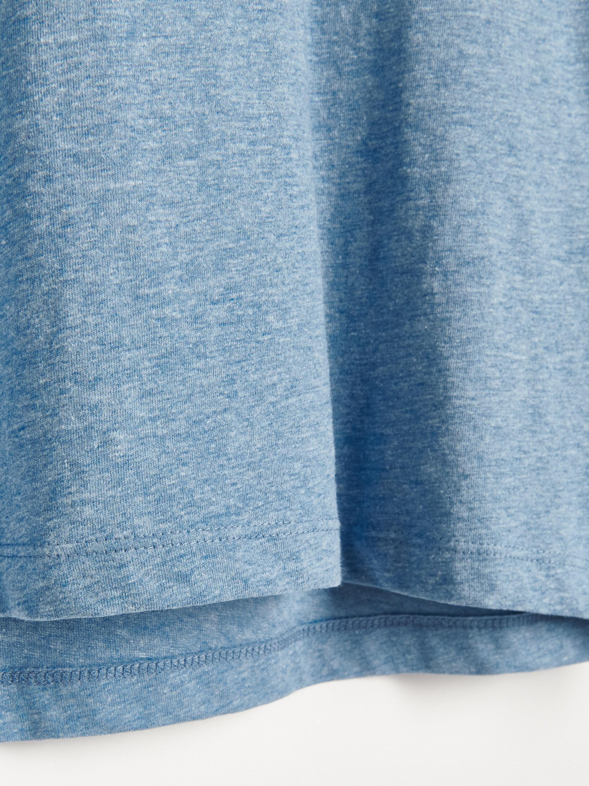 Blue Basic Cotton T-shirt, , large image number 4