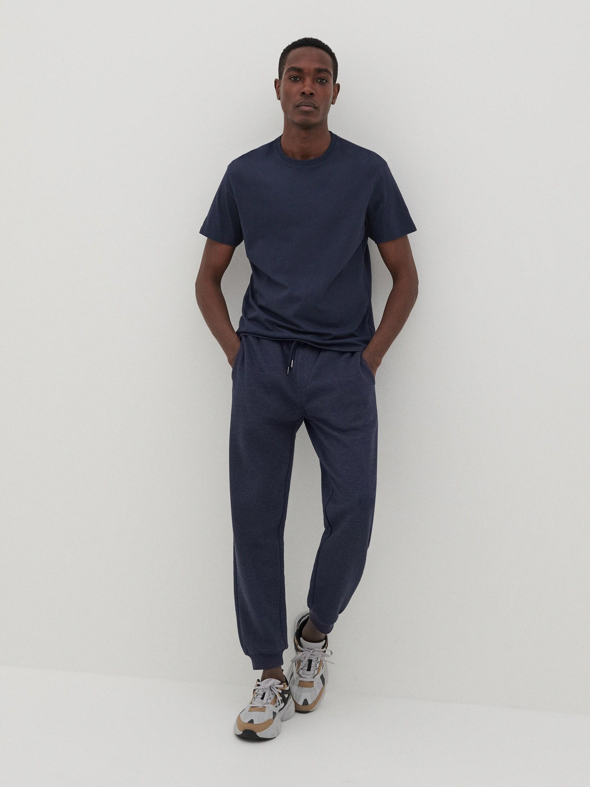 Navy Basic Cotton T-Shirt, , large image number 1