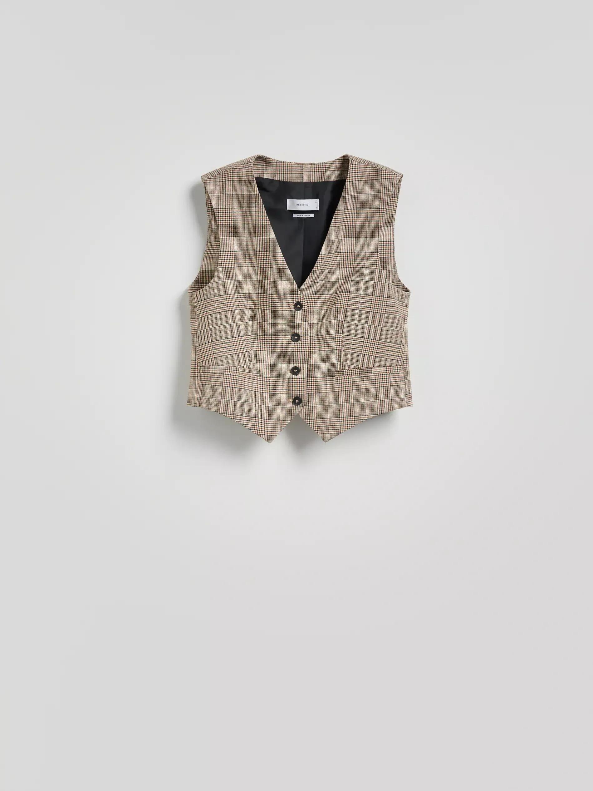 Multicolour Viscose Rich Suit Vest, , large image number 5