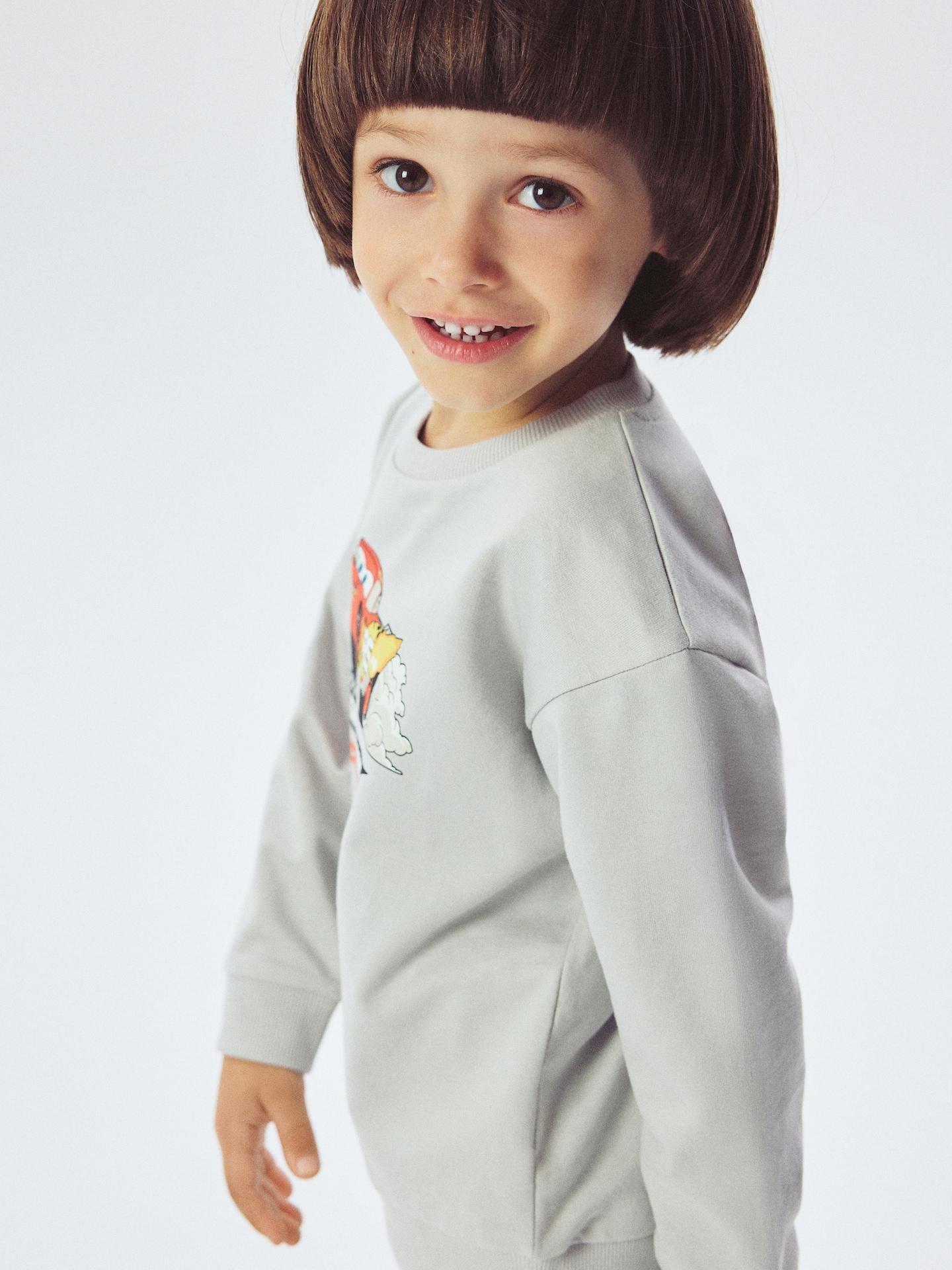 Grey Cotton Cars Long Sleeve, Light grey, large image number 3