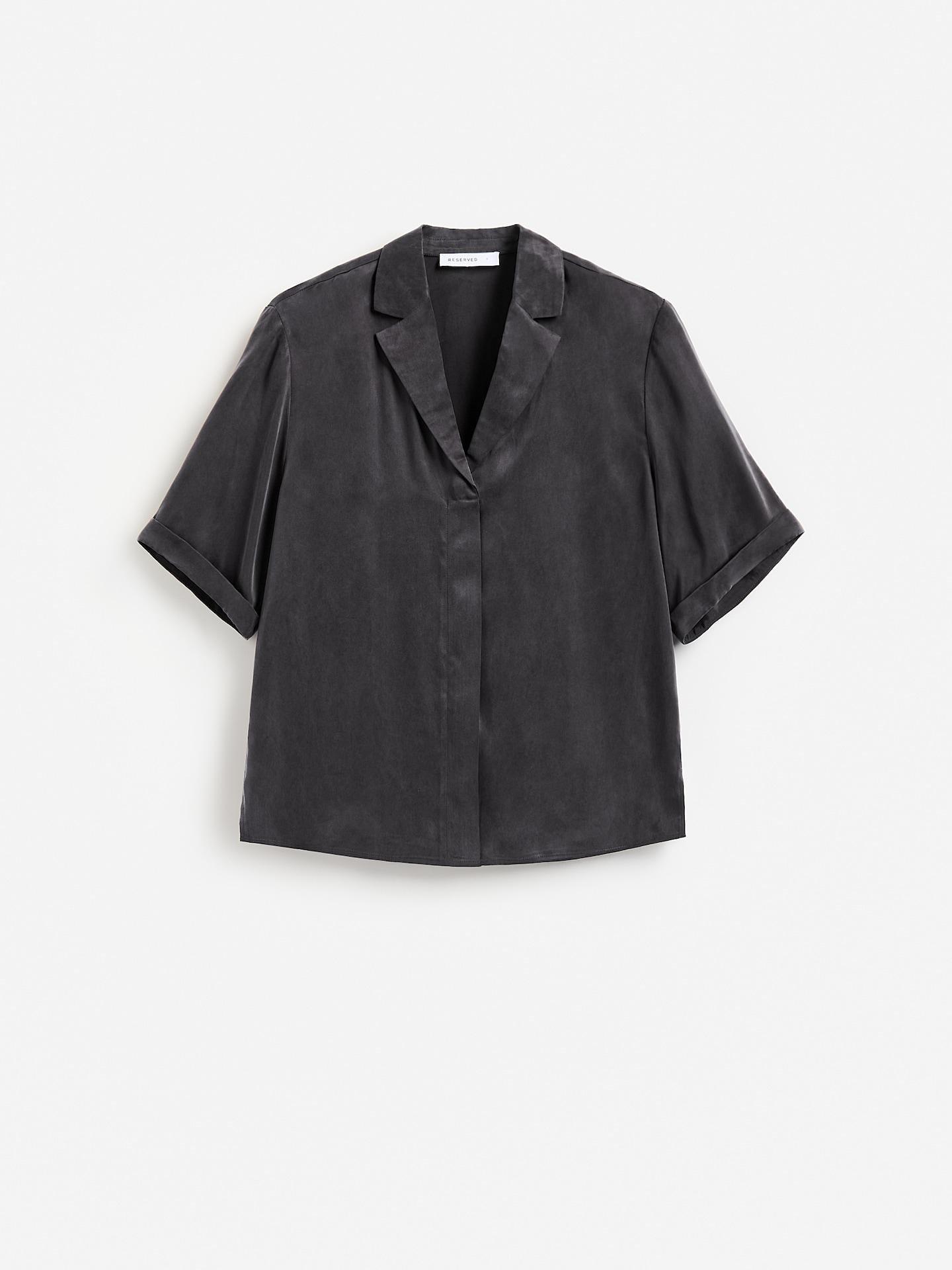 Grey Cupro Rich Shirt With Viscose Blend, Grey, large image number 3