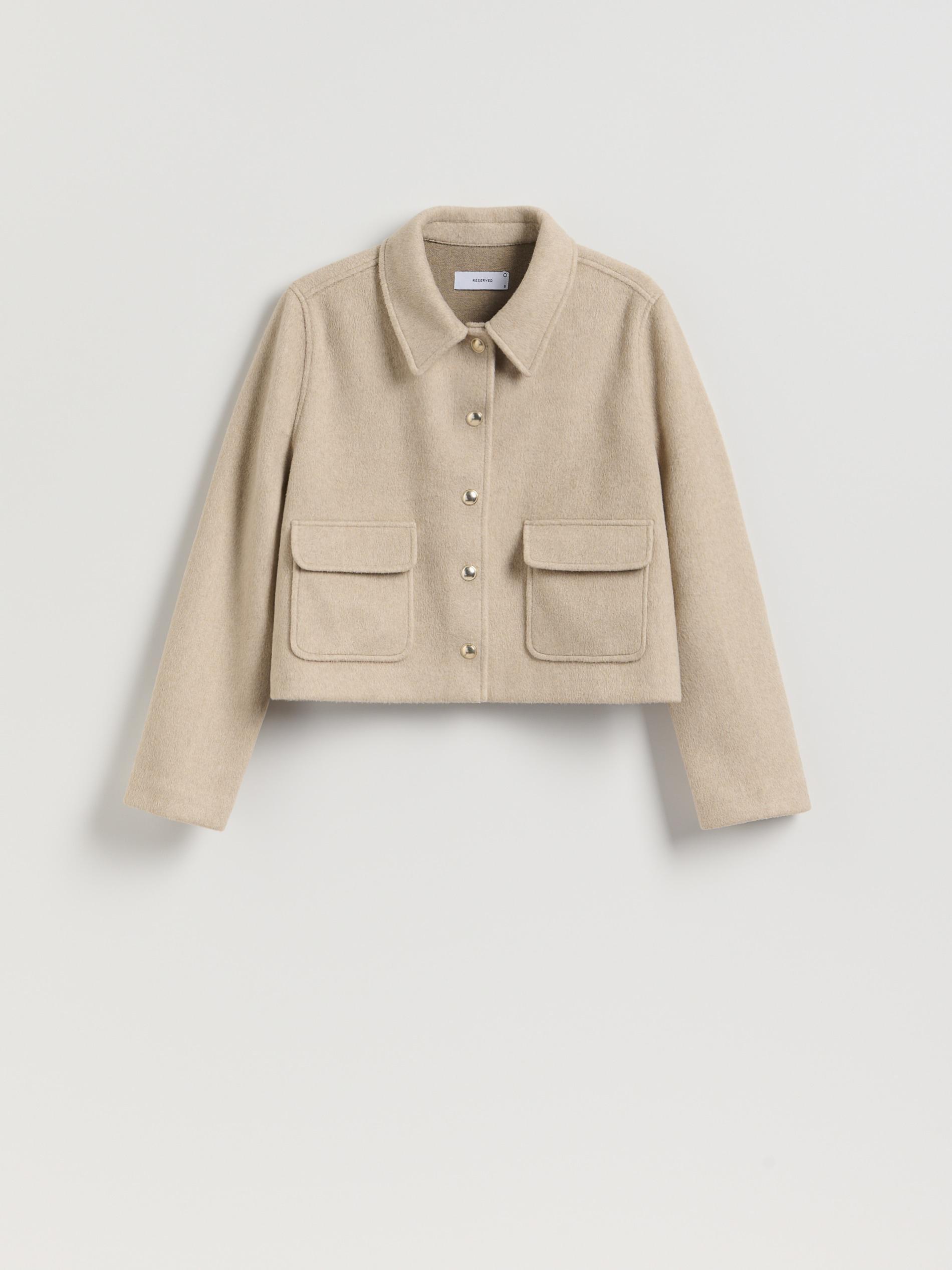 Beige Jacket With Collar, Beige, medium