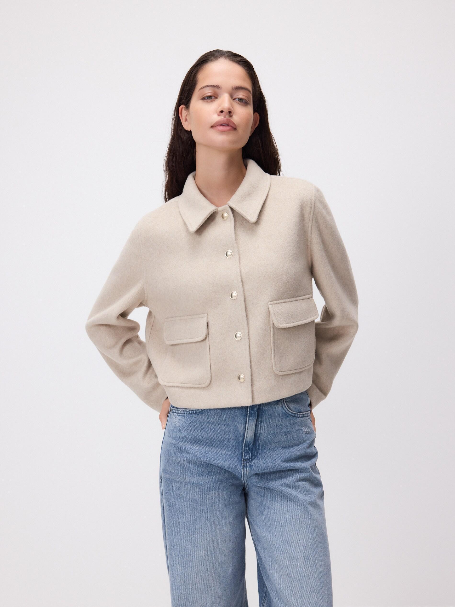 Beige Jacket With Collar, Beige, large image number 3