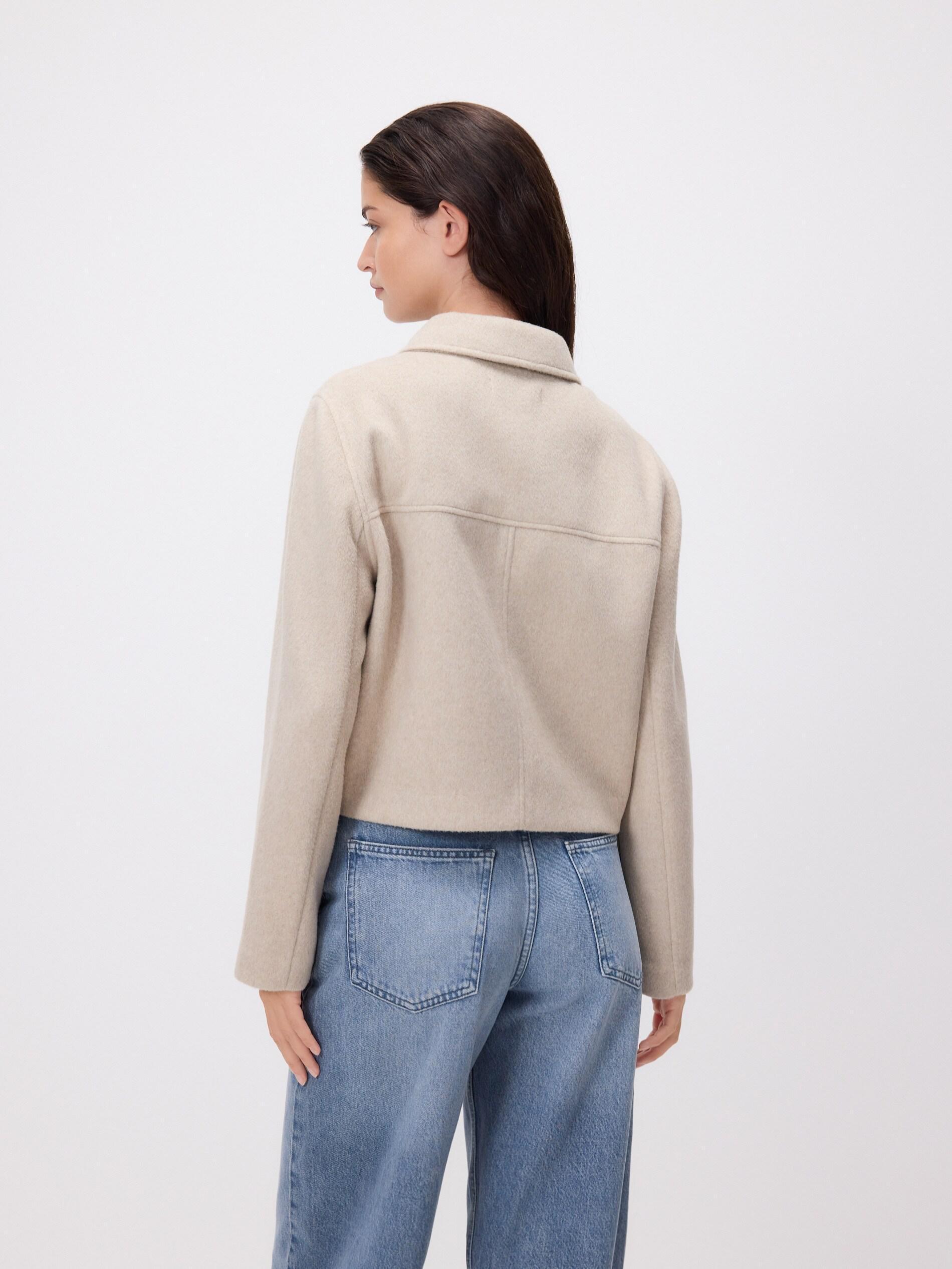 Beige Jacket With Collar, Beige, large image number 4