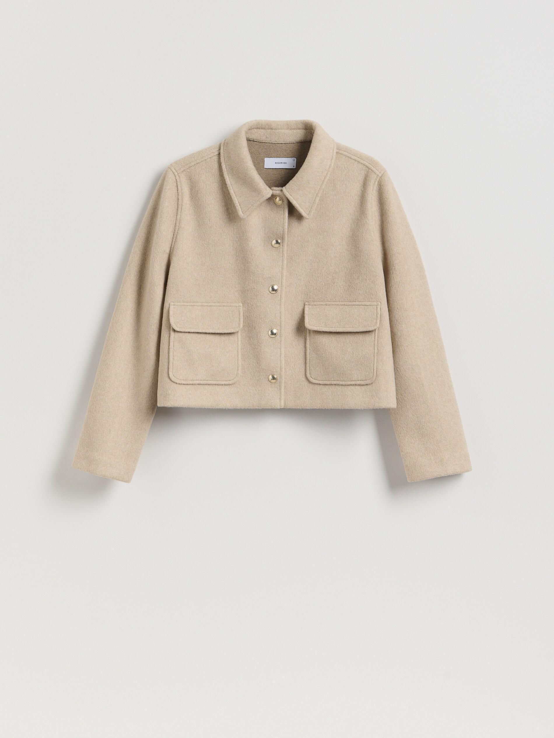 Beige Jacket With Collar, Beige, large image number 5