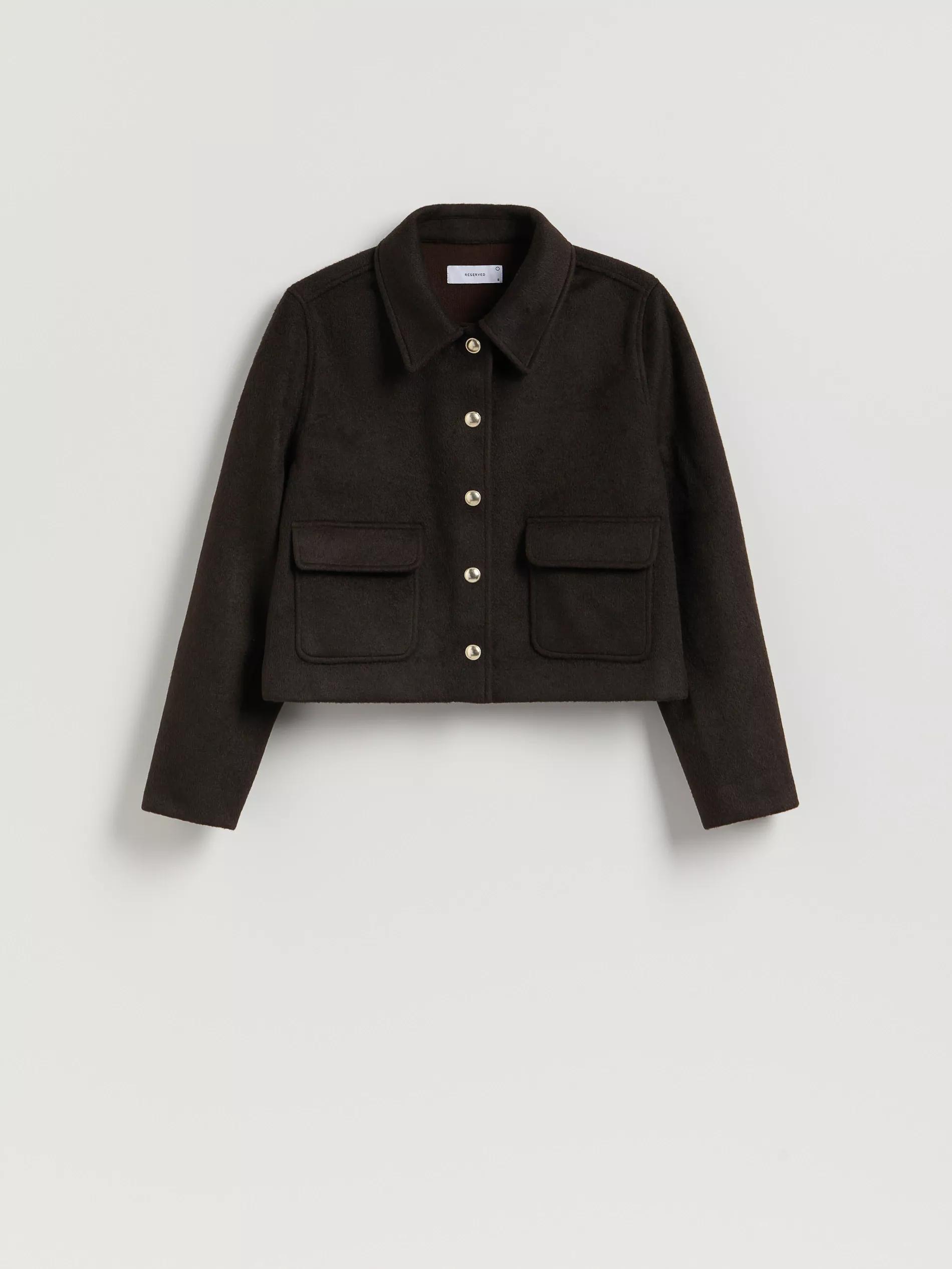 Brown Jacket With Collar, Brown, medium