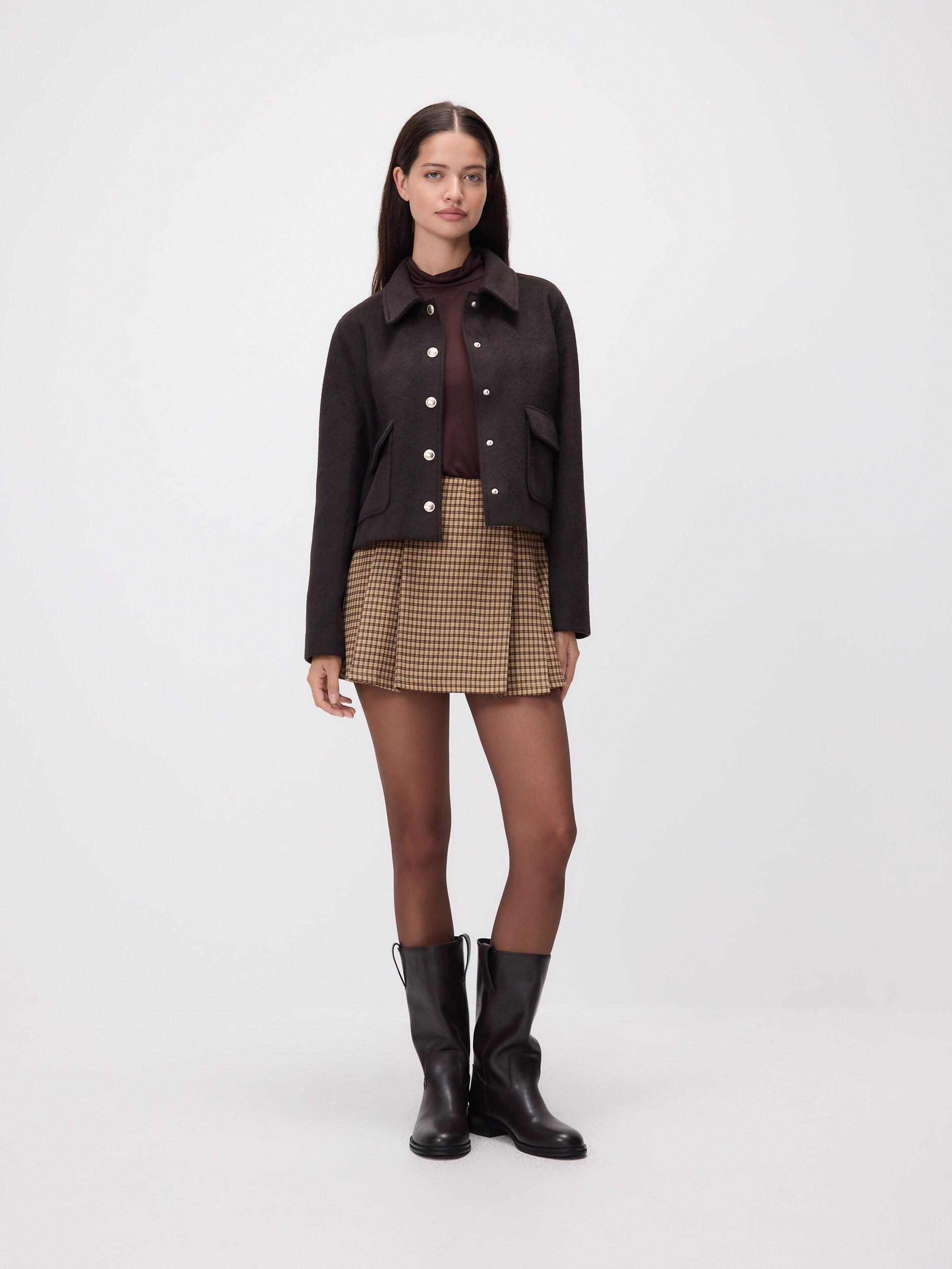 Brown Jacket With Collar, Brown, large image number 4