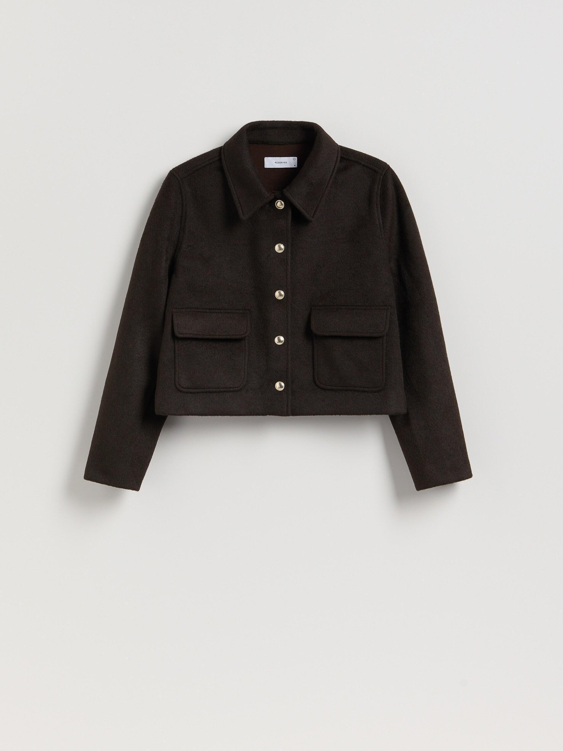 Brown Jacket With Collar, Brown, large image number 5