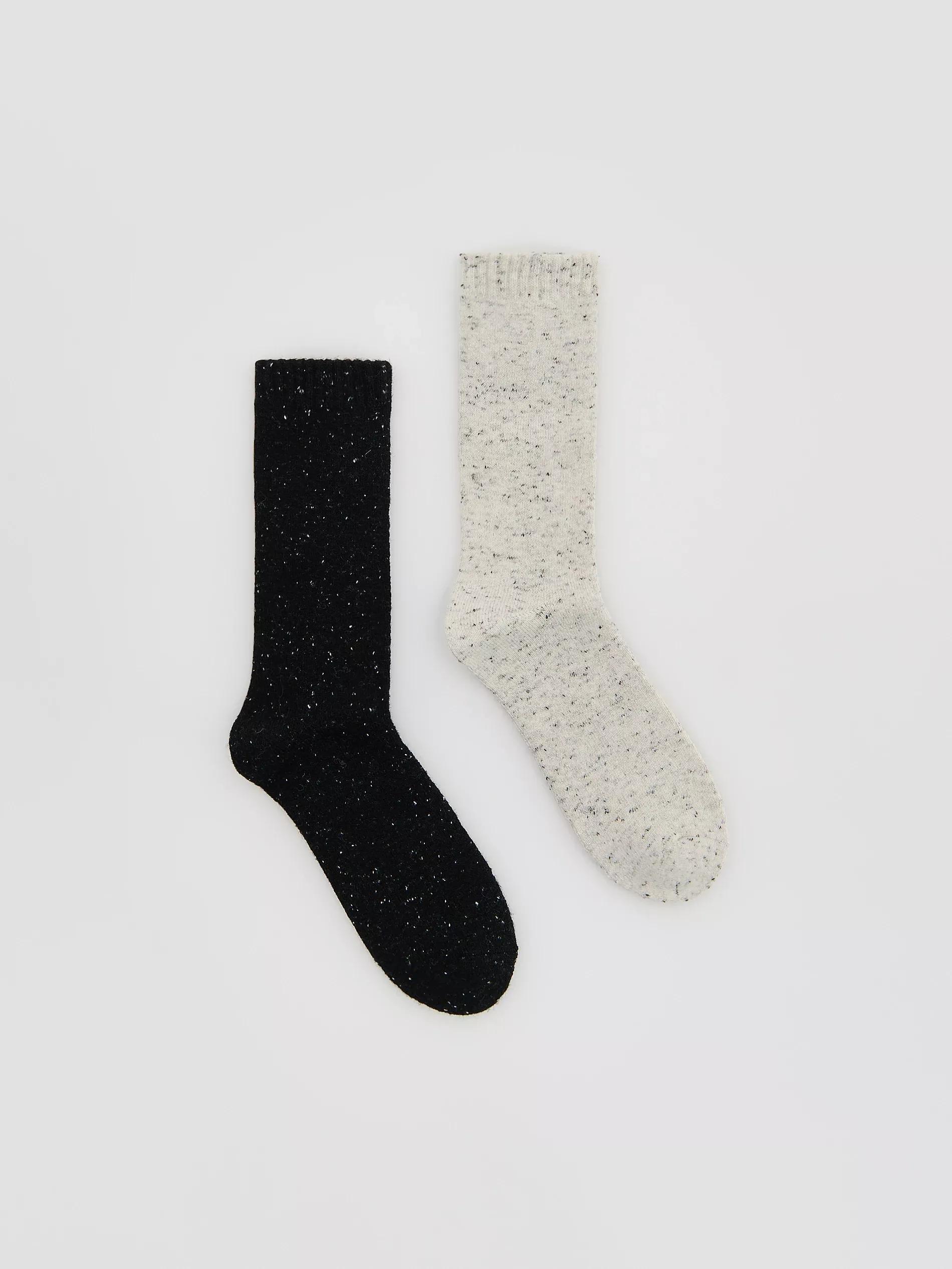 Beige Wool-Blend Socks, Beige, large image number 0