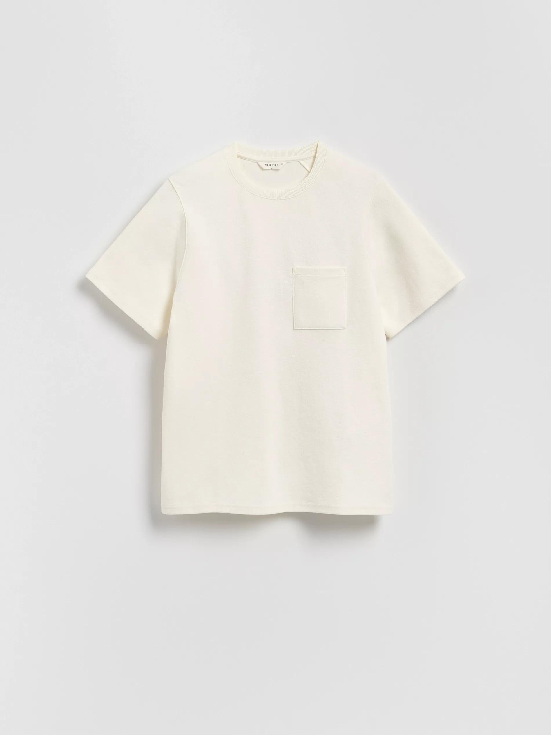 Cream Comfort Fit T-Shirt With Pocket, Ivory, large image number 4