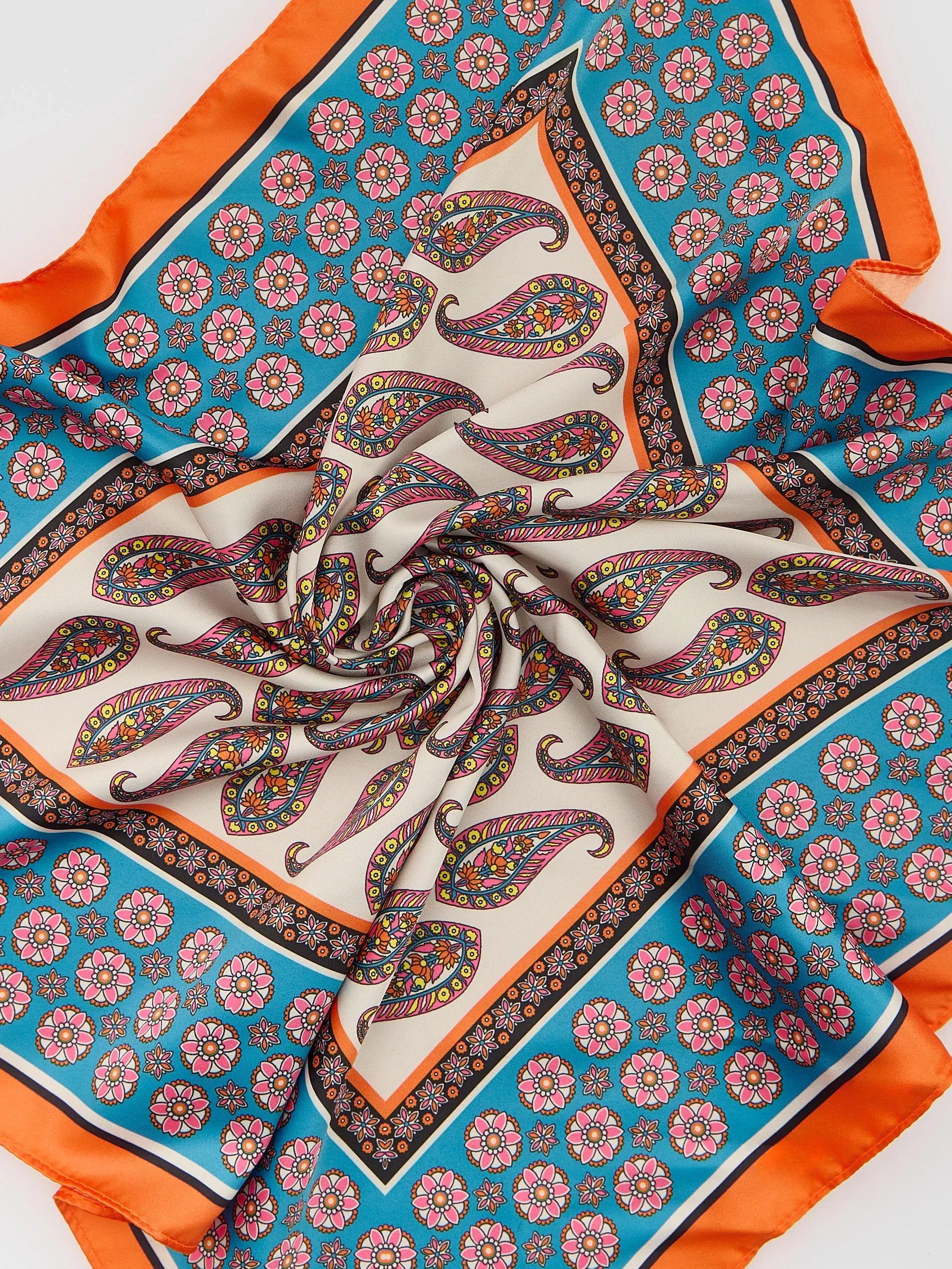 Multicolour Patterned Neckerchief, Multicolor, large image number 1