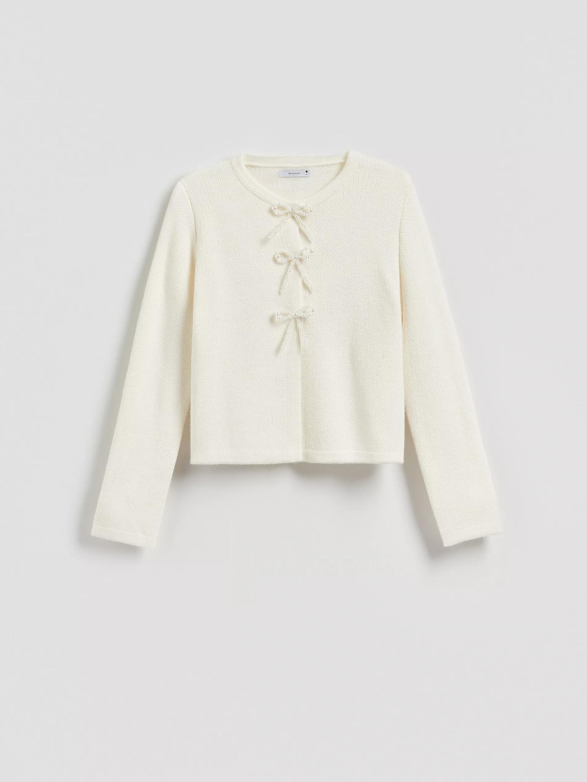 NUDE Cardigan with bows, Ivory, large image number 4