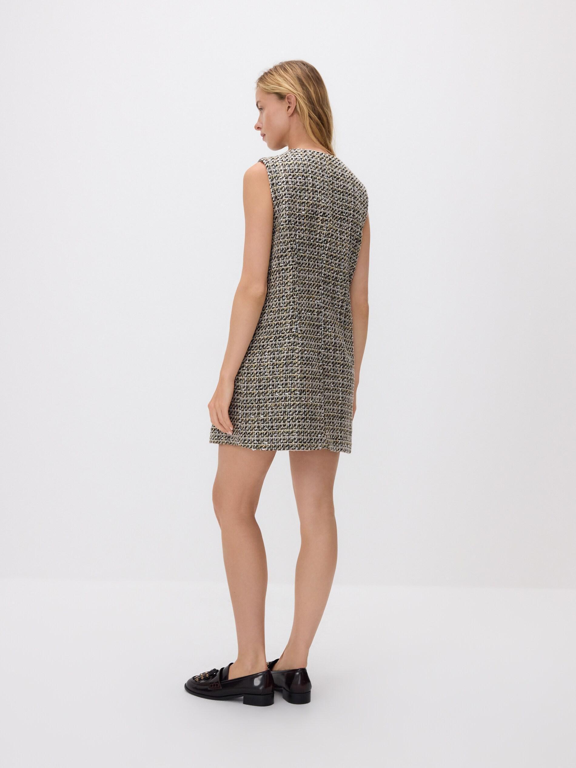 Multicolour Tweed Mini Dress, Multicolor, large image number 4