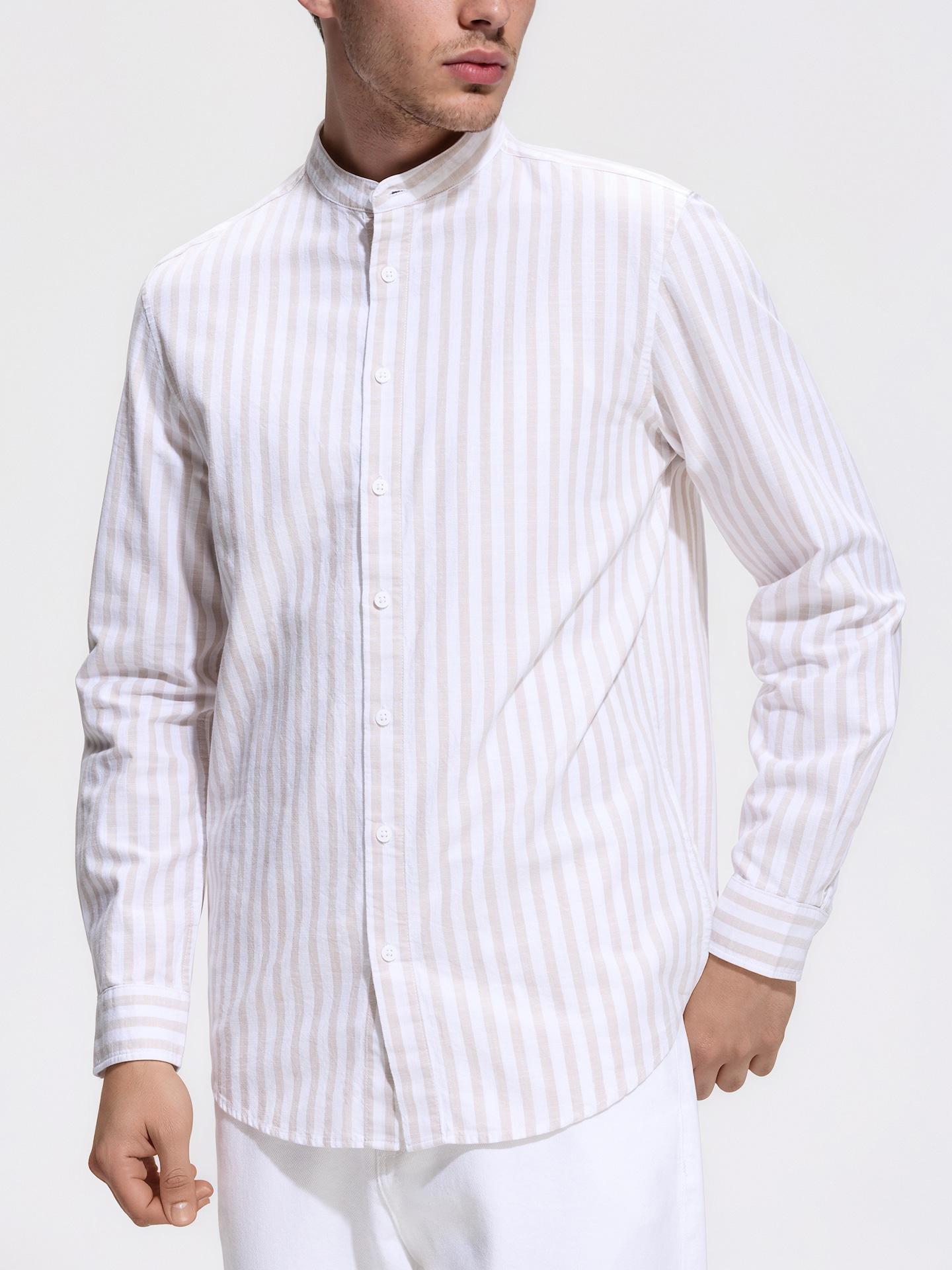 Beige Regular Fit Cotton Shirt, 7401_02P, large image number 1