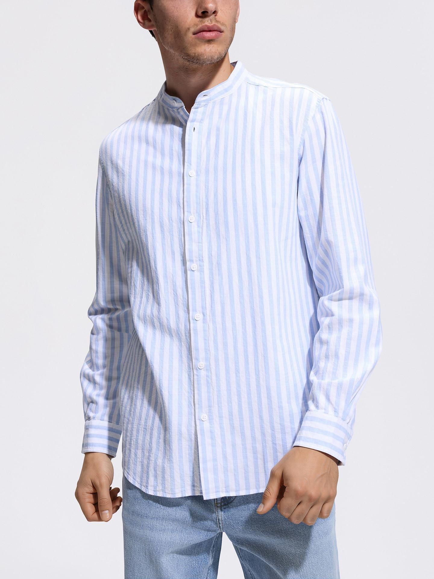 Blue Regular Fit Cotton Shirt, Blue, large image number 1